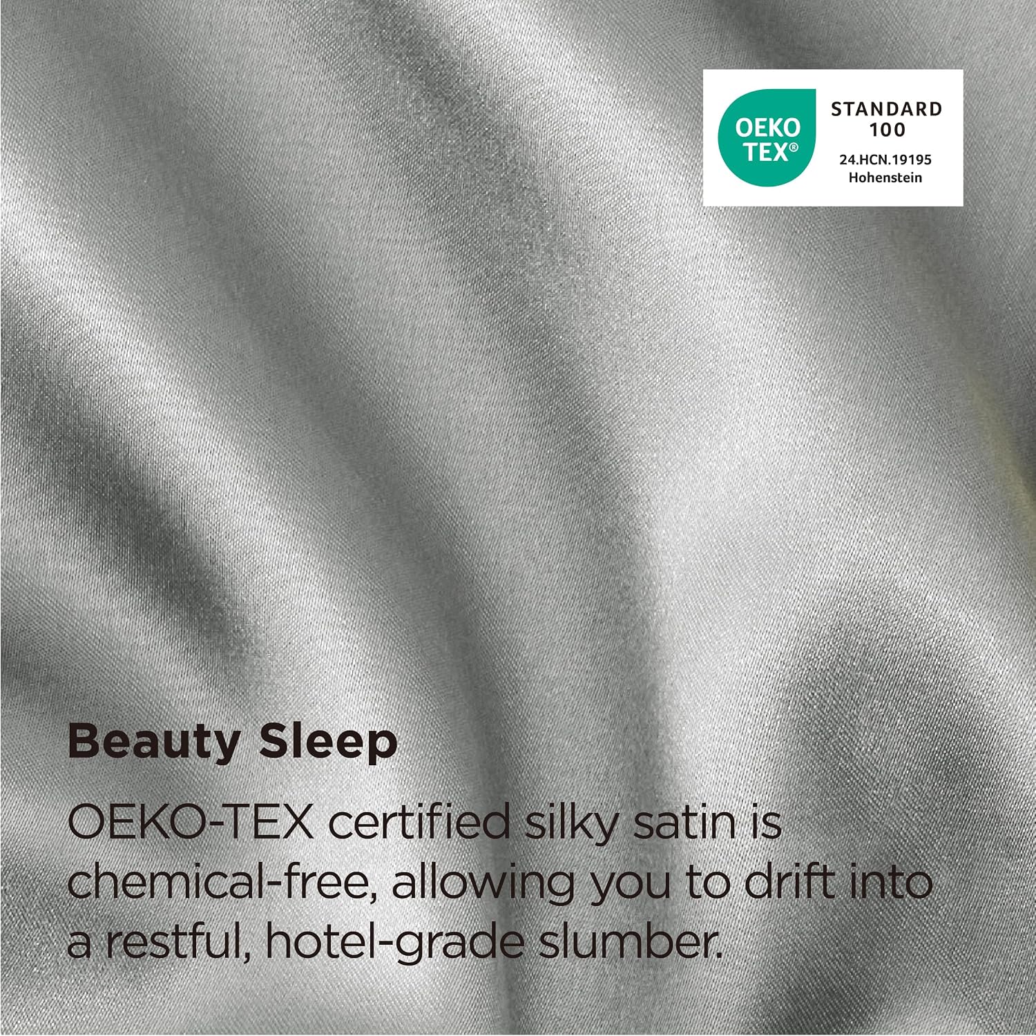 Thumbnail 4 de Bedsure BA701A4AG1ST Satin Pillowcases, Queen 2-Pack, Silver Gray
