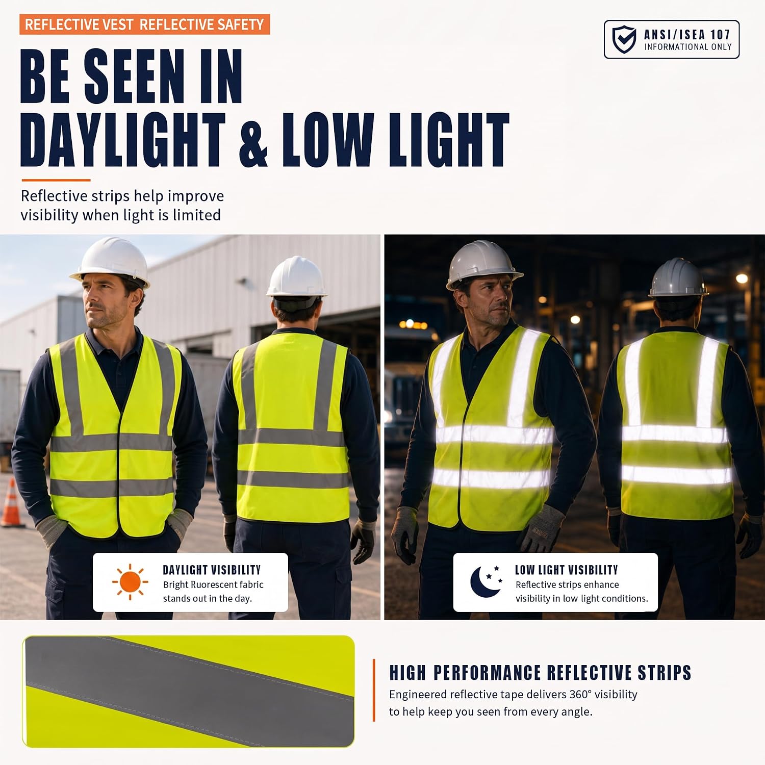 Detalle de AYKRM 12-Color High-Visibility Safety Vest with Reflective Material