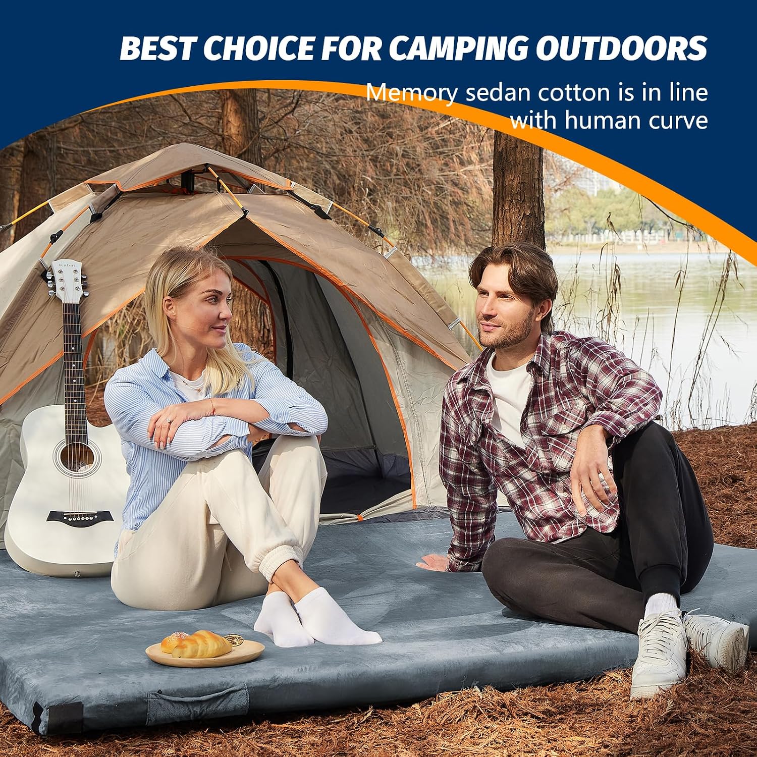 Detalle 2 de CYMULA Memory Foam Camping Mattress Pad 1.5"