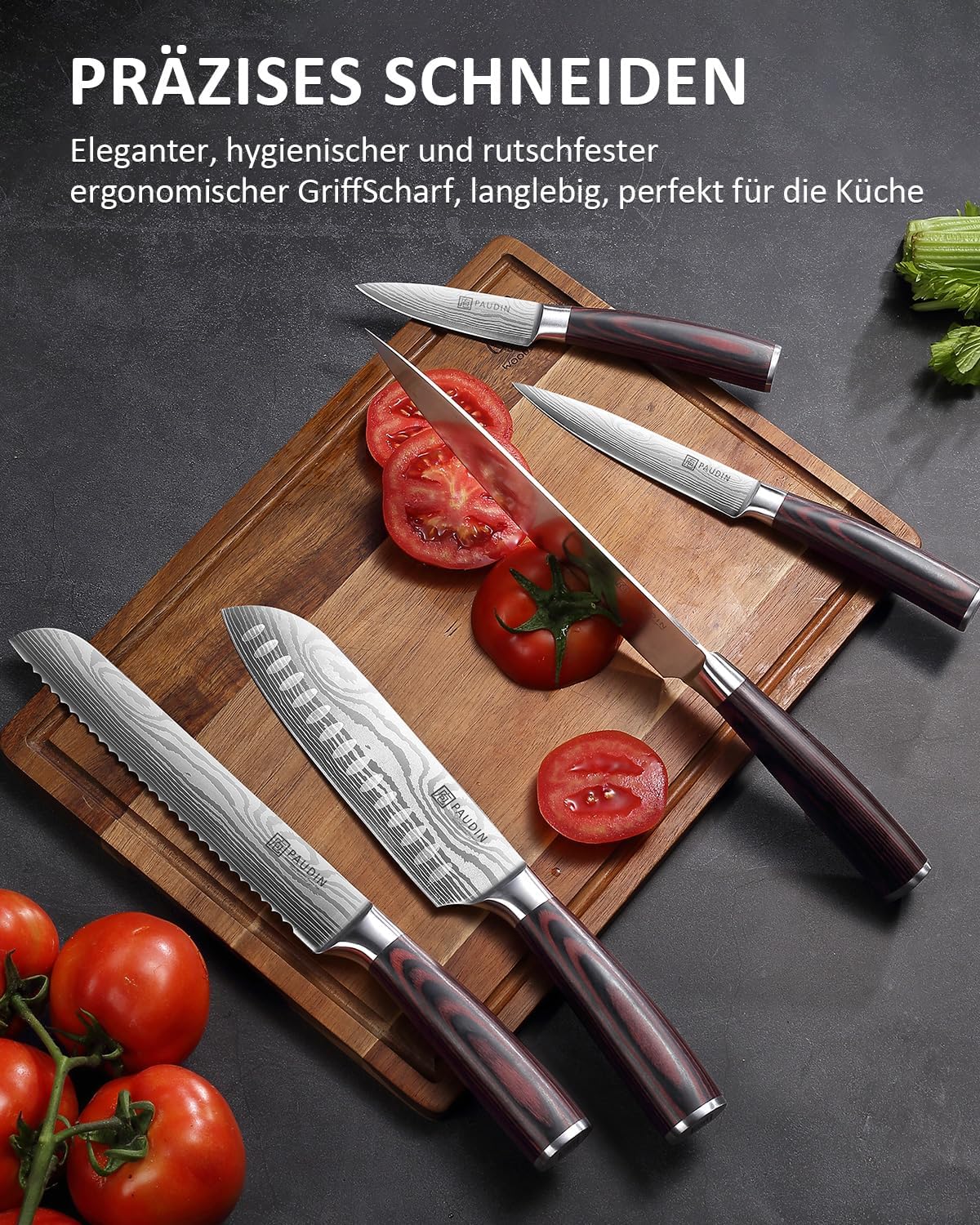 Thumbnail 3 de PAUDIN Küchenmesser Set 5-teilig Carbon Edelstahl
