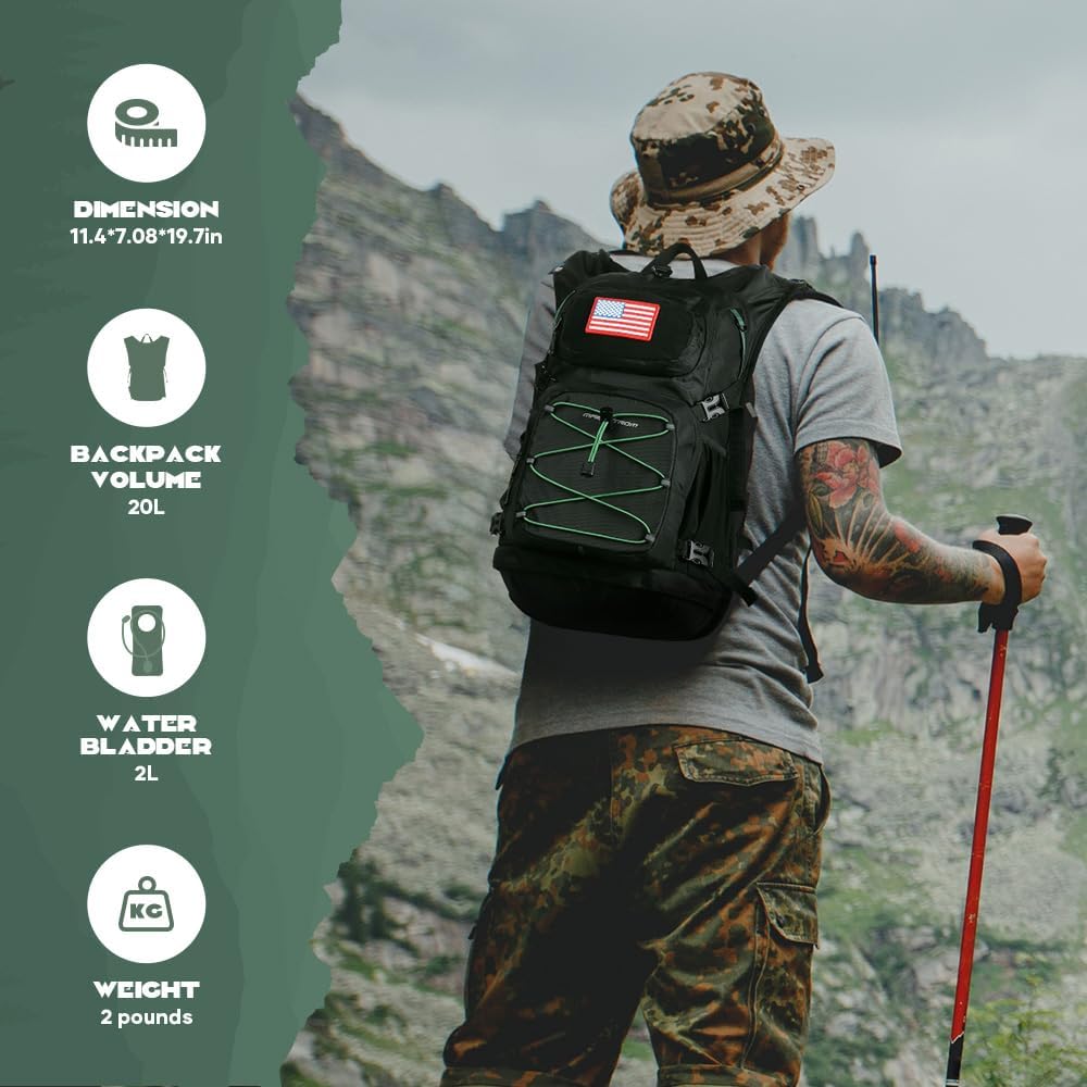 Thumbnail 5 de Maelstrom Lightweight Hydration Hiking Backpack with 2L/3L Water Bladder