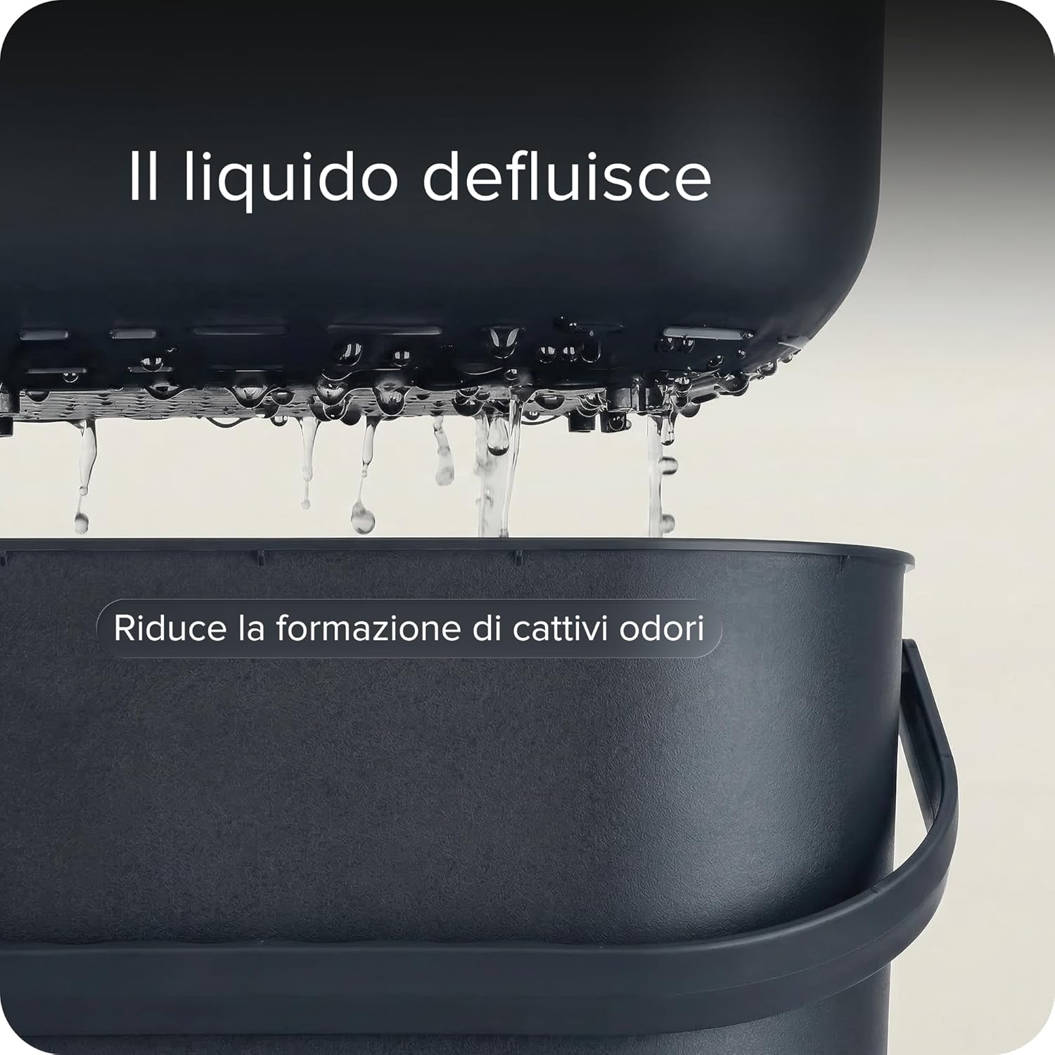 Thumbnail 6 de Black Sweden Home bidone da cucina per compost organico 7 L grigio opaco con coperchio inodore