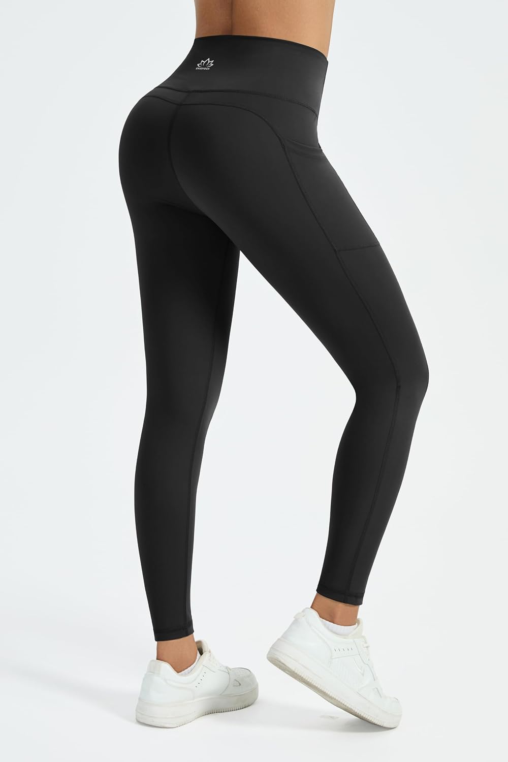 Detalle de Enjoyoga Sport Leggings Damen mit Tasche – High Waist Laufhose für Gym, Yoga & Co.