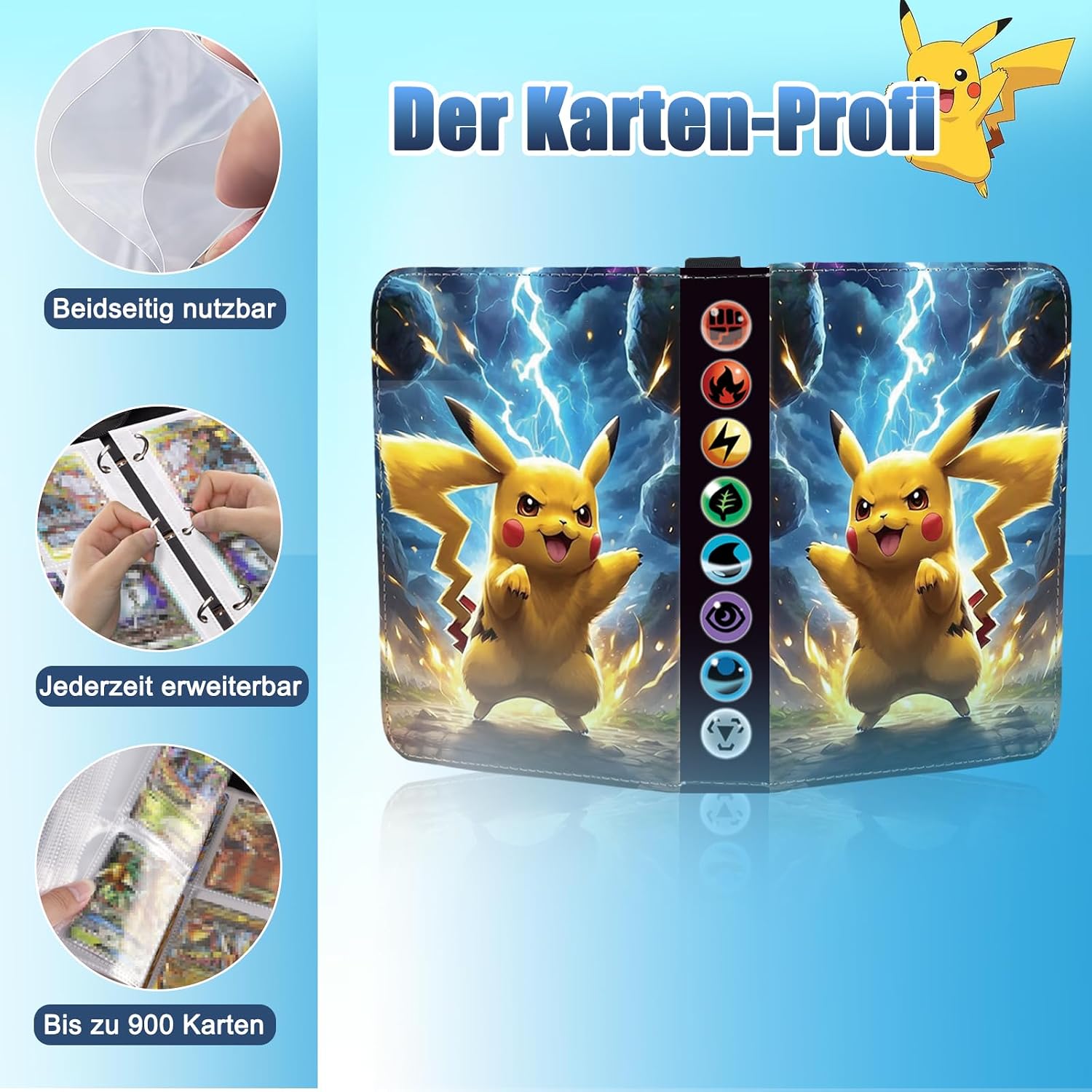 Thumbnail 6 de Sammelalbum für Karten – 400 Karten Fassungsvermögen, Premium PU-Material, wasserdicht & staubdicht
