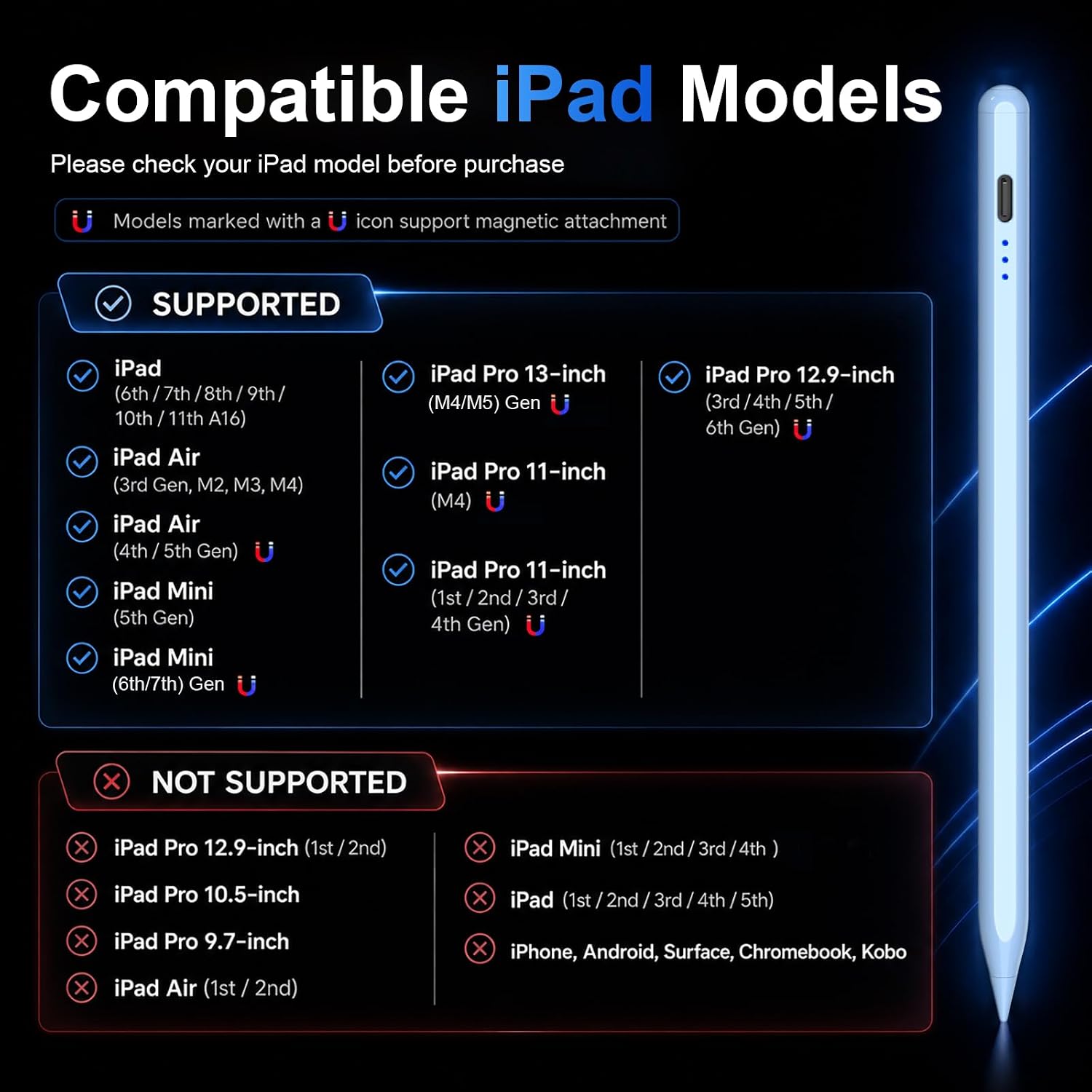 Detalle de HATOKU Pencil 1st Generation for iPad (A16, 2018–2026)
