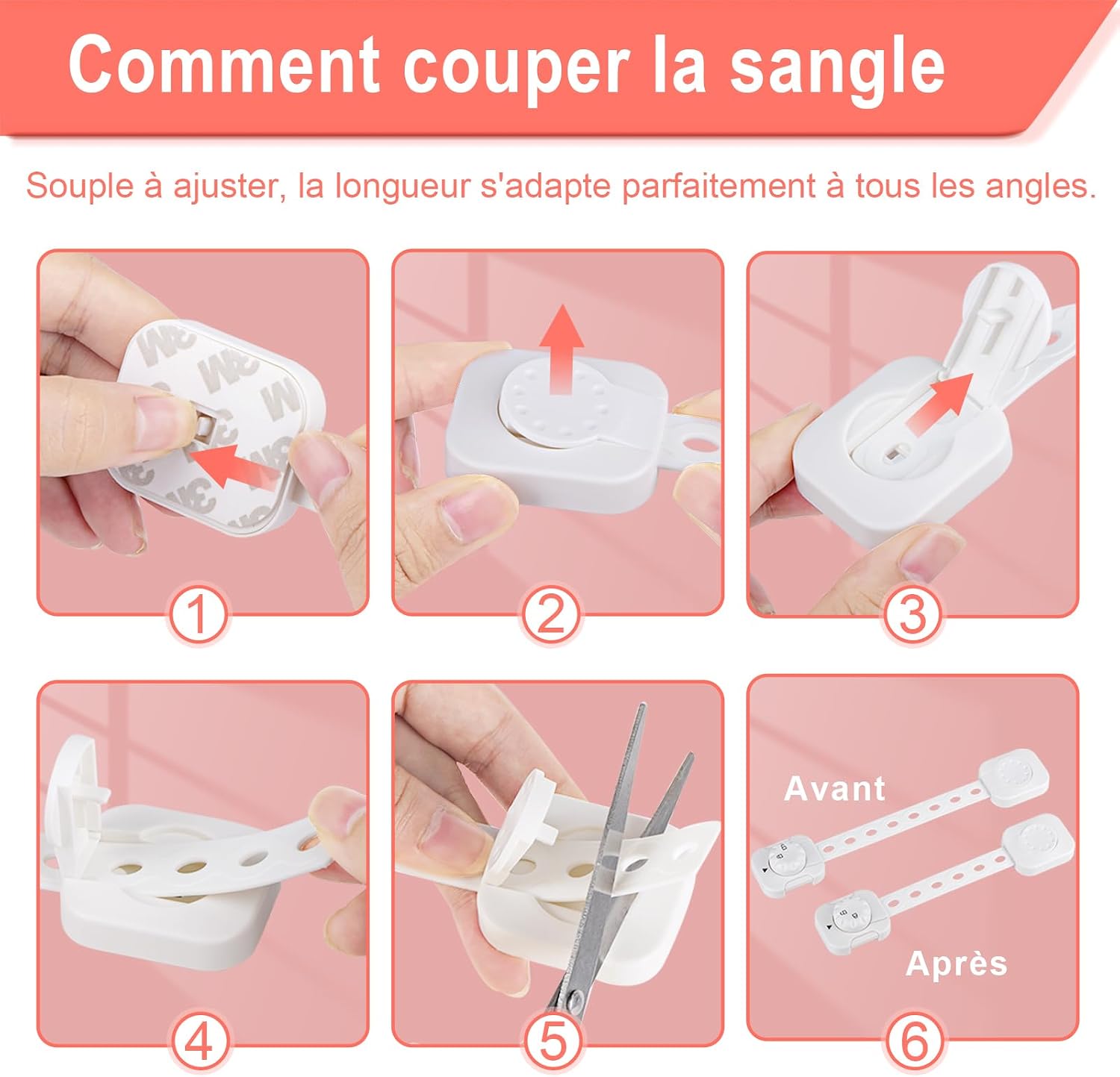 Thumbnail 3 de REDTRON Verrouillage Bébé Amélioré 6 pcs