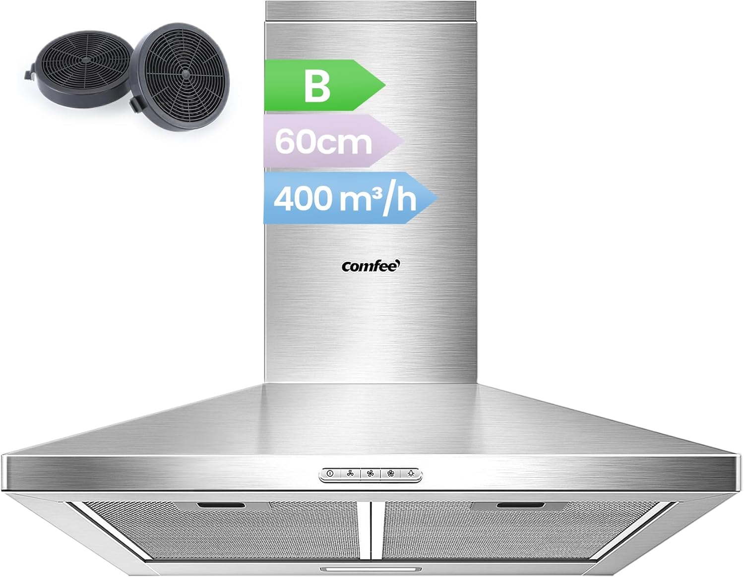 COMFEE' PYRA17SS-60 Cappa aspirante 400 m³/h