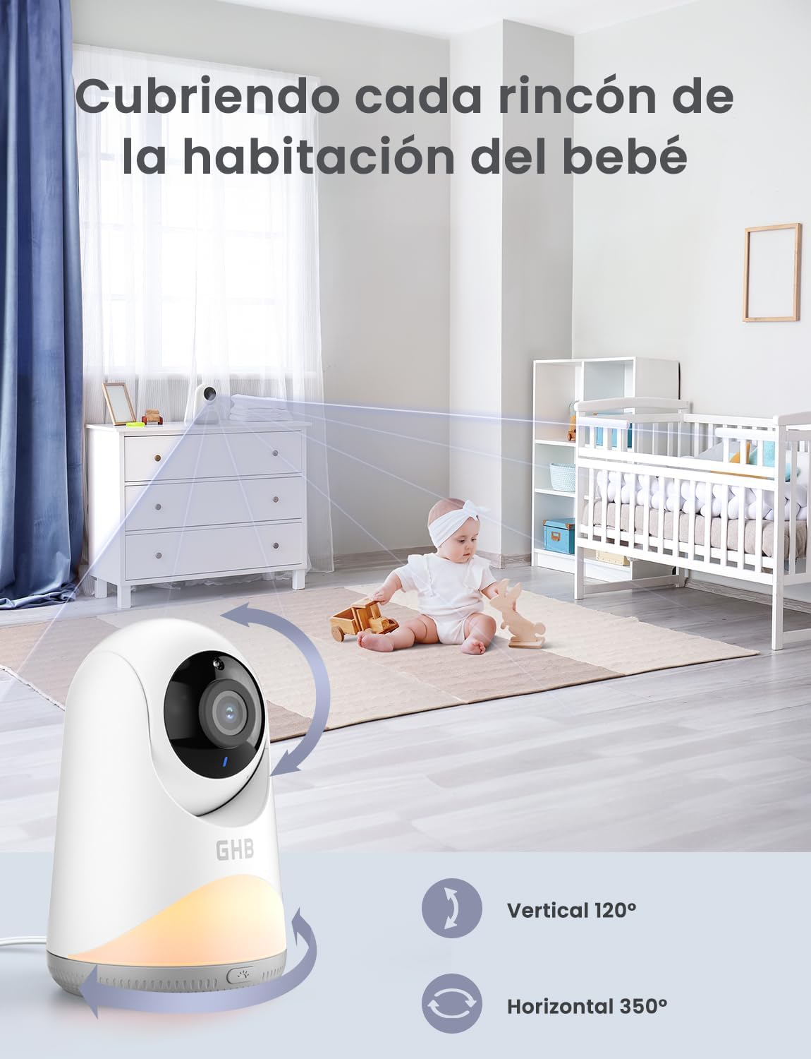 Detalle 2 de GHB Camara Vigilancia Bebe 5" 720P