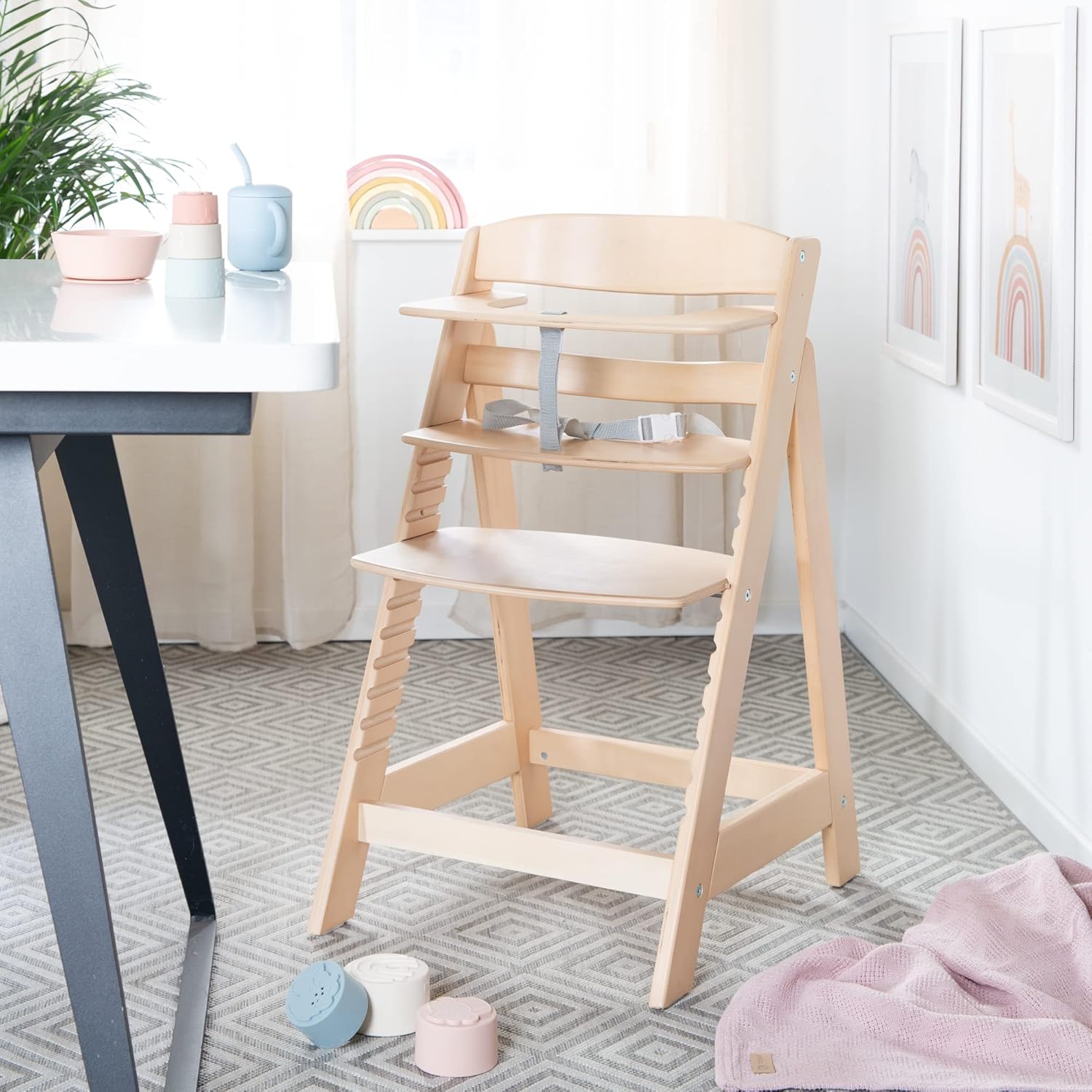 Detalle 2 de roba Chaise Haute Évolutive en Bois Naturel 2 en 1 Sit Up Flex – Hauteur Réglable