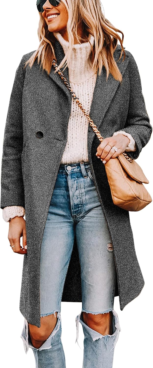 Thumbnail 4 de Tanming Wool Blend Pea Coat Knee Length