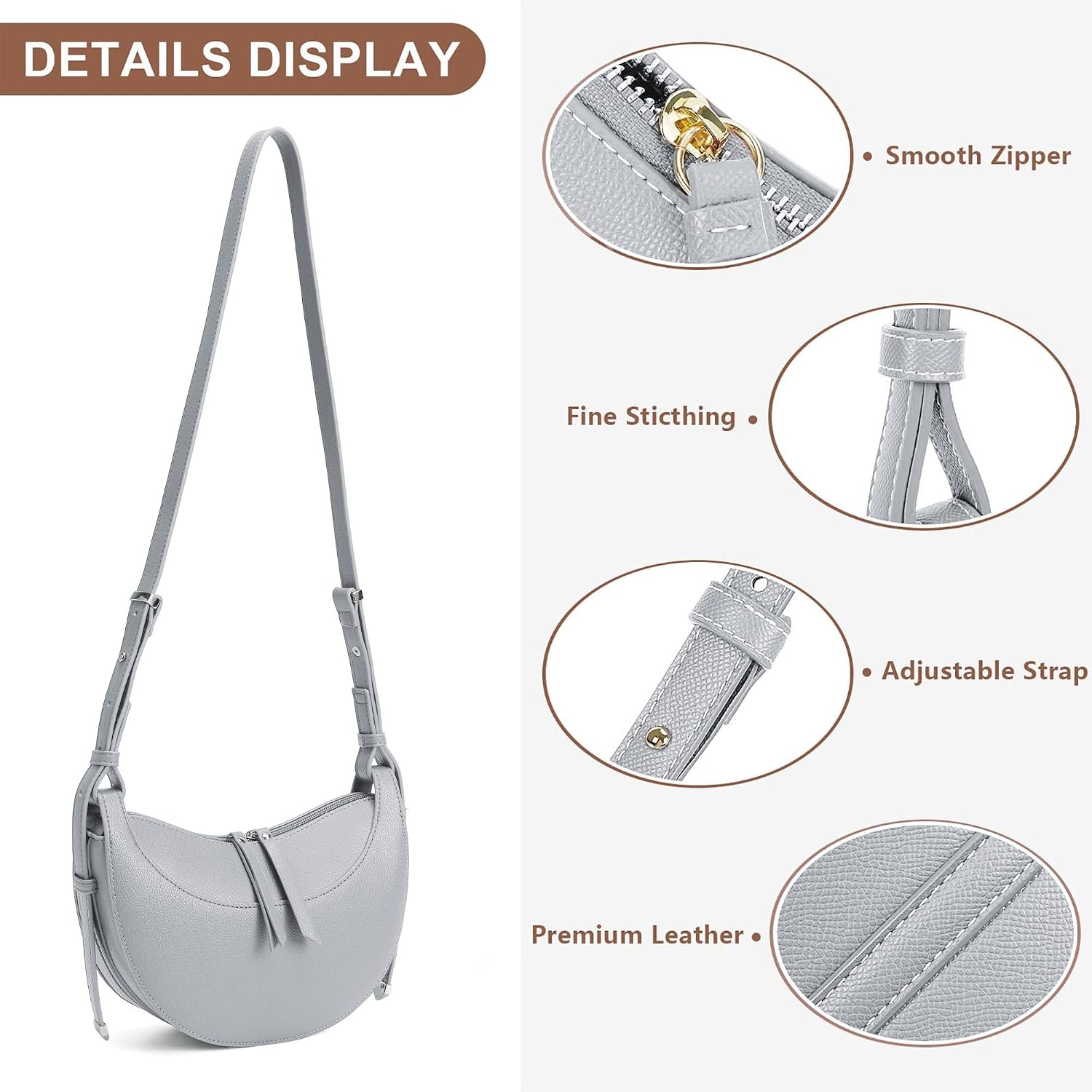 Detalle 1 de GEMIU Crescent Crossbody Bag in Faux Leather
