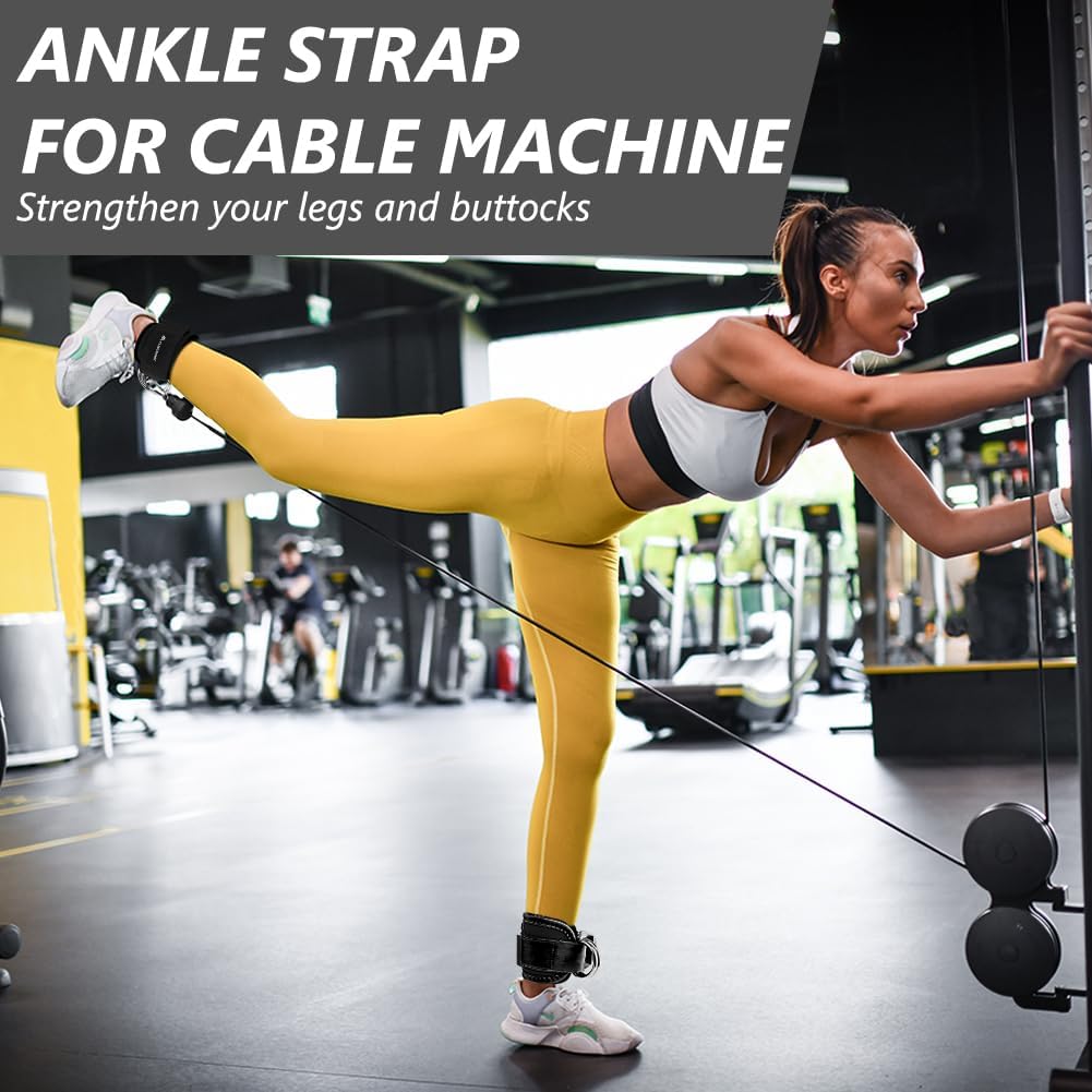 Thumbnail 4 de Flintronic Ankle Straps for Cable Machine with Double Stainless Steel D-Rings