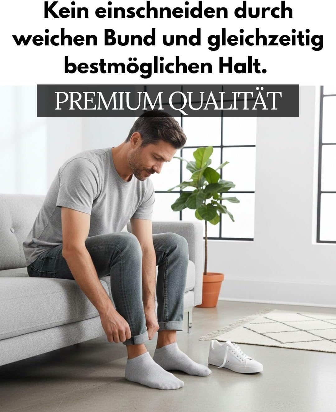 Thumbnail 4 de 10 Paar Premium Sneaker Socken Herren & Damen – gekämmte Baumwolle, Komfortbund, kein Drücken, OEKO-TEX