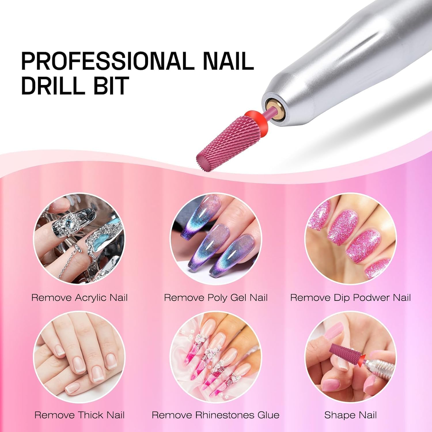Thumbnail 6 de Depvko Forets à ongles 5 en 1, embout 3/32'' en carbure de tungstène – rotation bidirectionnelle