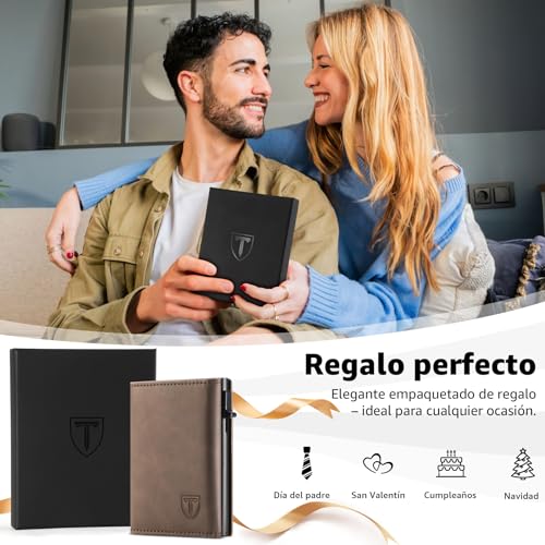 Thumbnail 6 de Tomylv Carteras para Hombre RFID Bloqueo Tarjetero Marrón