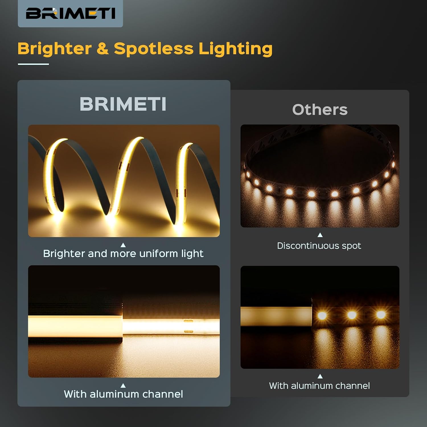 Detalle de BRIMETI 1M COB-ledstrip, USB 5 V, 6000 K en dimbaar