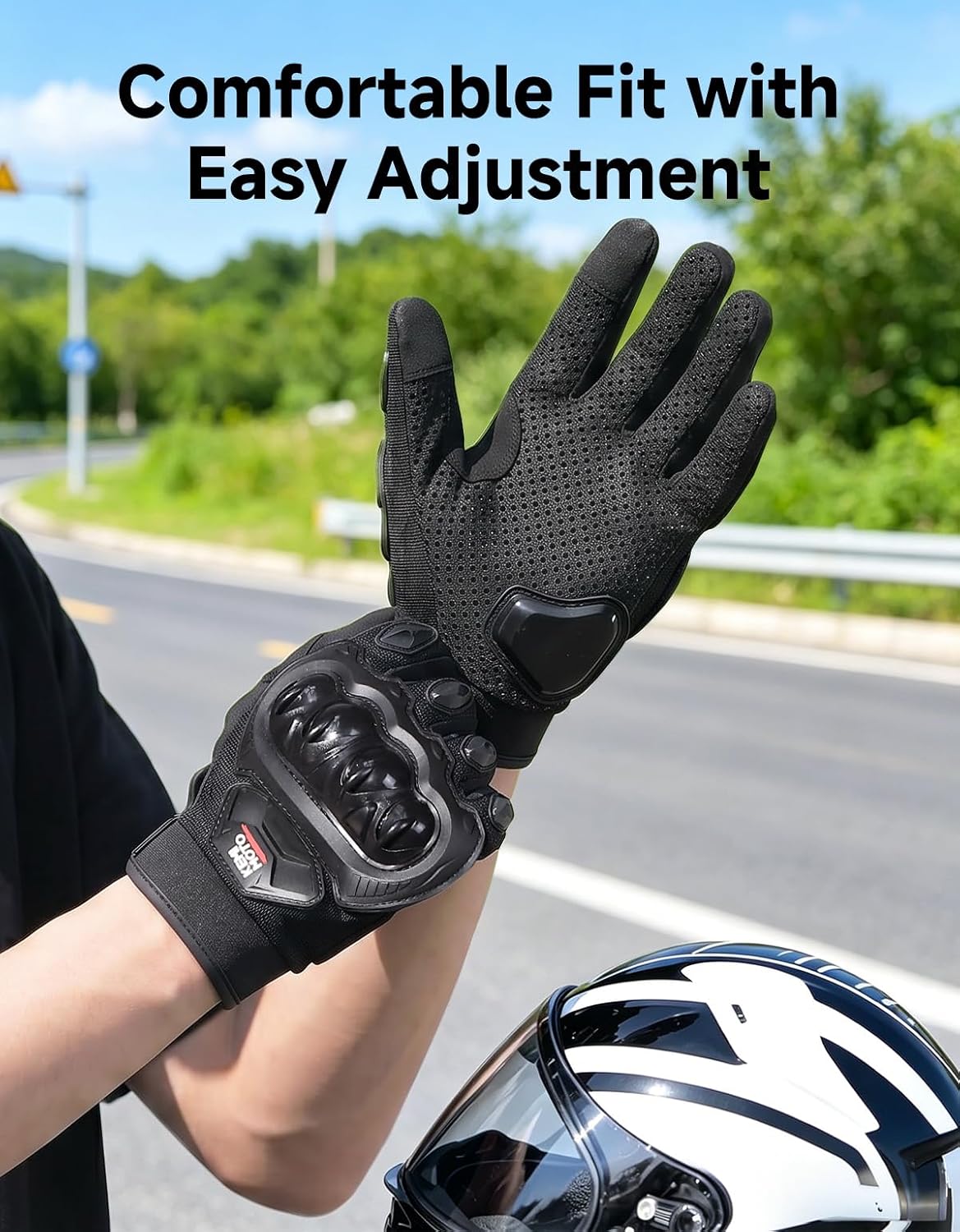 Detalle 1 de KEMIMOTO Motorcycle Gloves, XX-Large, Touchscreen, Shell Protection