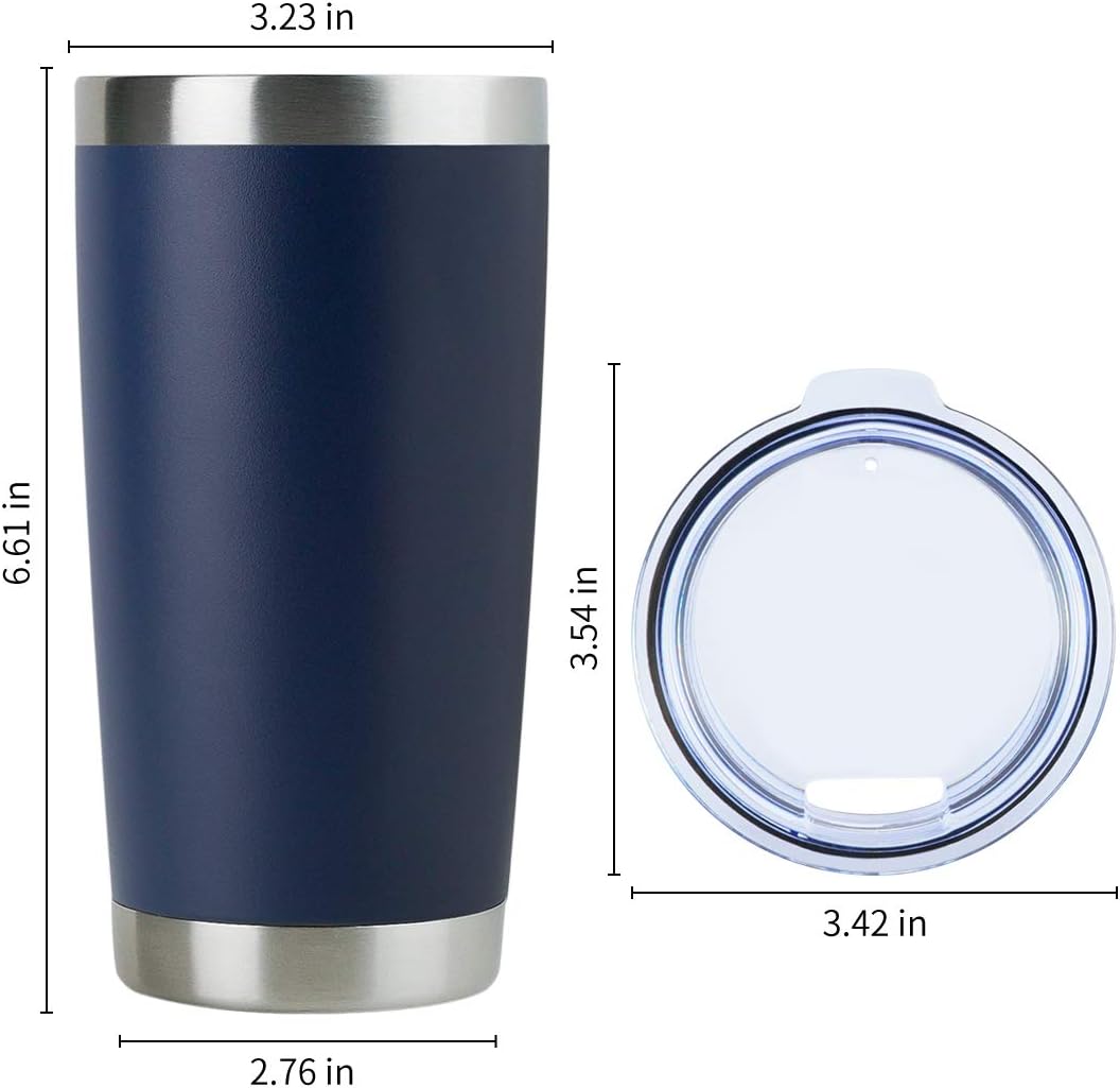 Thumbnail 4 de DOMICARE 20oz Stainless Steel Tumbler with Lid – Navy (12 Pack)
