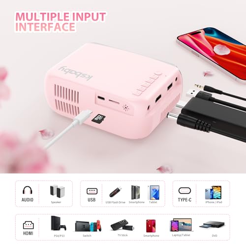 Thumbnail 1 de Ksbaby Proyector portátil para exteriores 🎬 Compatible con HDMI, USB
