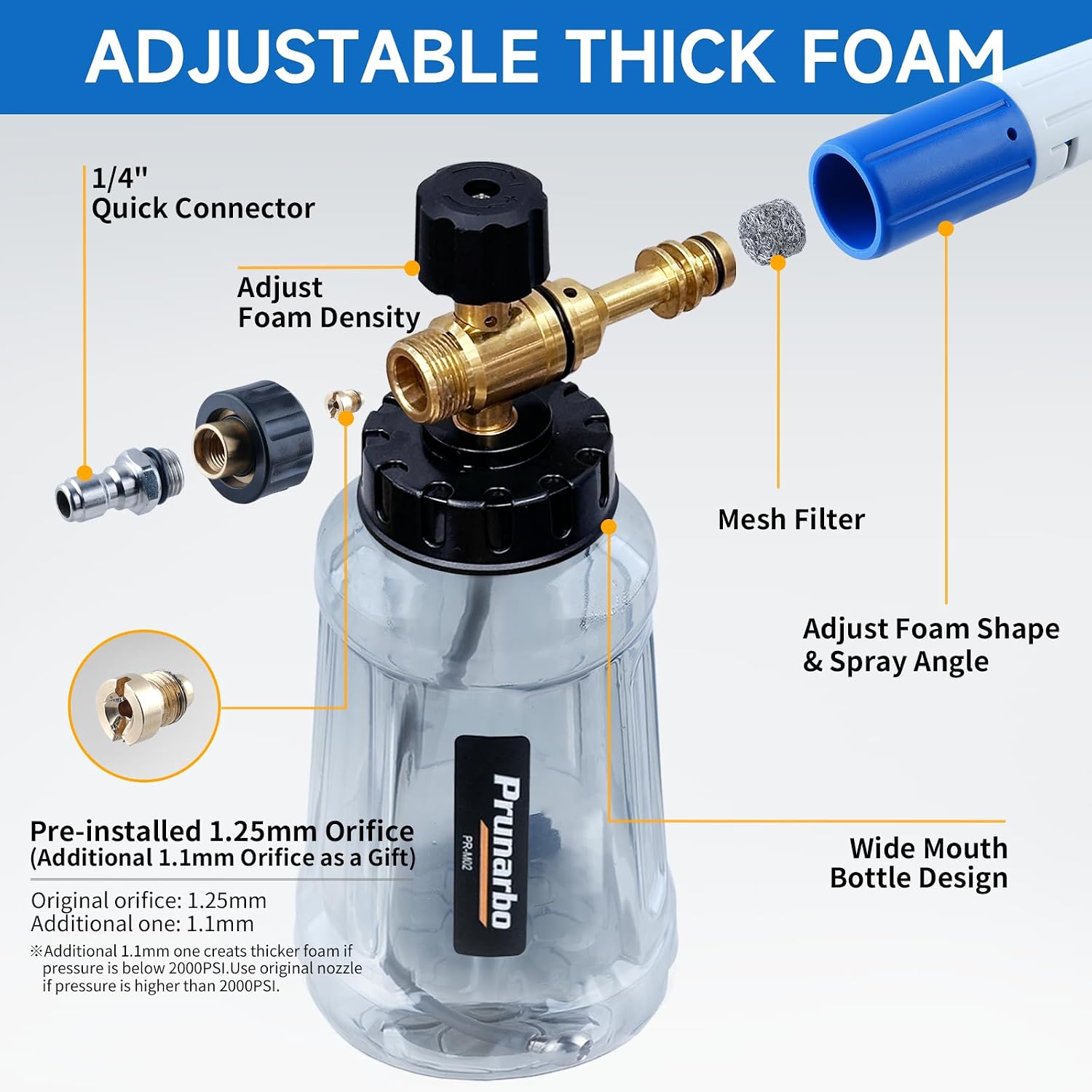 Detalle 2 de Prunarbo Foam Cannon for Pressure Washer 1 L