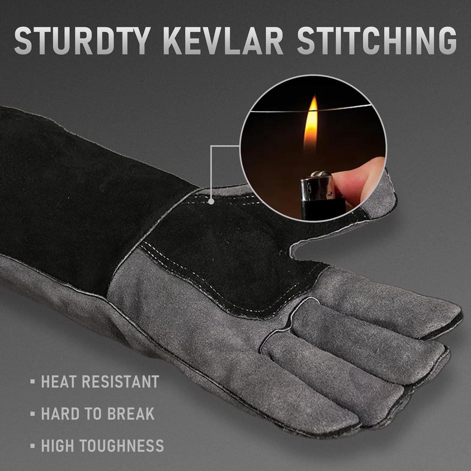 Thumbnail 3 de Gants de Soudeur MIG en Cuir 35 cm YESWELDER – protection renforcée et polyvalence
