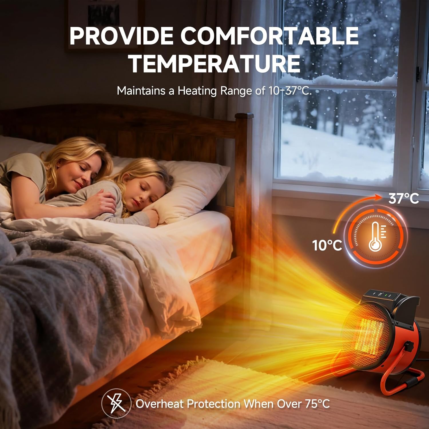Detalle de AAOBOSI 2000W Portable Electric Heater