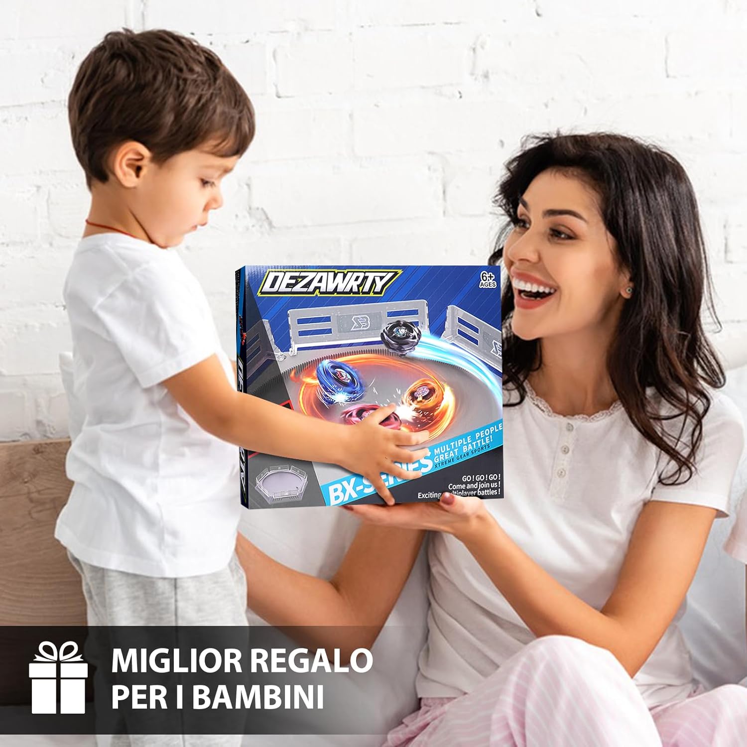 Thumbnail 6 de Gyro X Stadium Arena Set con binario di accelerazione X (4 trottole, 2 lanciatori e arena) per bambini dai 6 anni, grigio