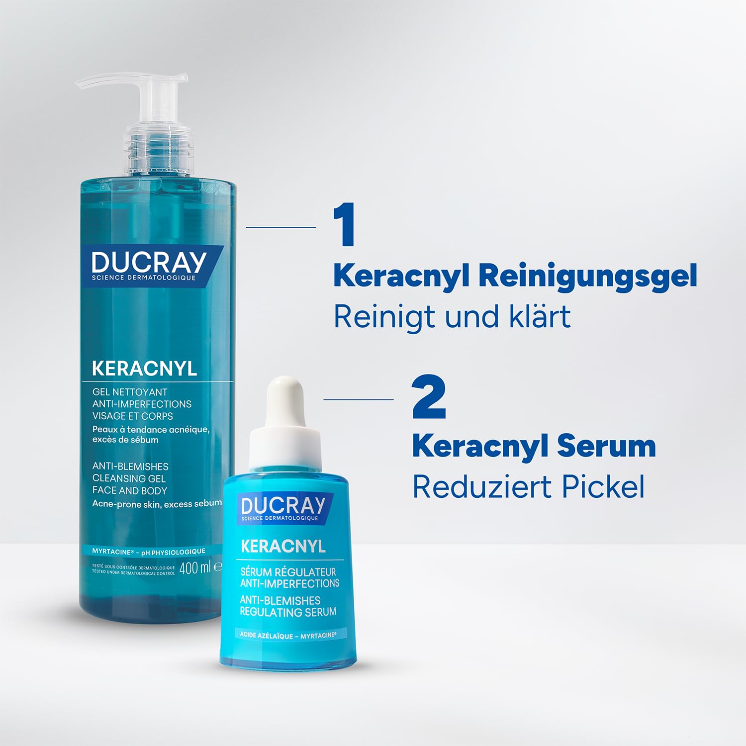 Thumbnail 6 de DUCRAY Keracnyl Schäumendes Waschgel – Reinigung für fettige, zu Akne neigende Haut (ab 9 Jahren), 400 ml