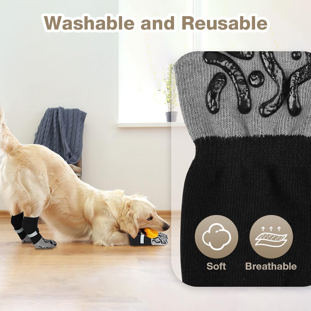 Thumbnail 6 de Adiwo Calzini per cani antiscivolo regolabili (2 paia) per piccola taglia e media taglia XL