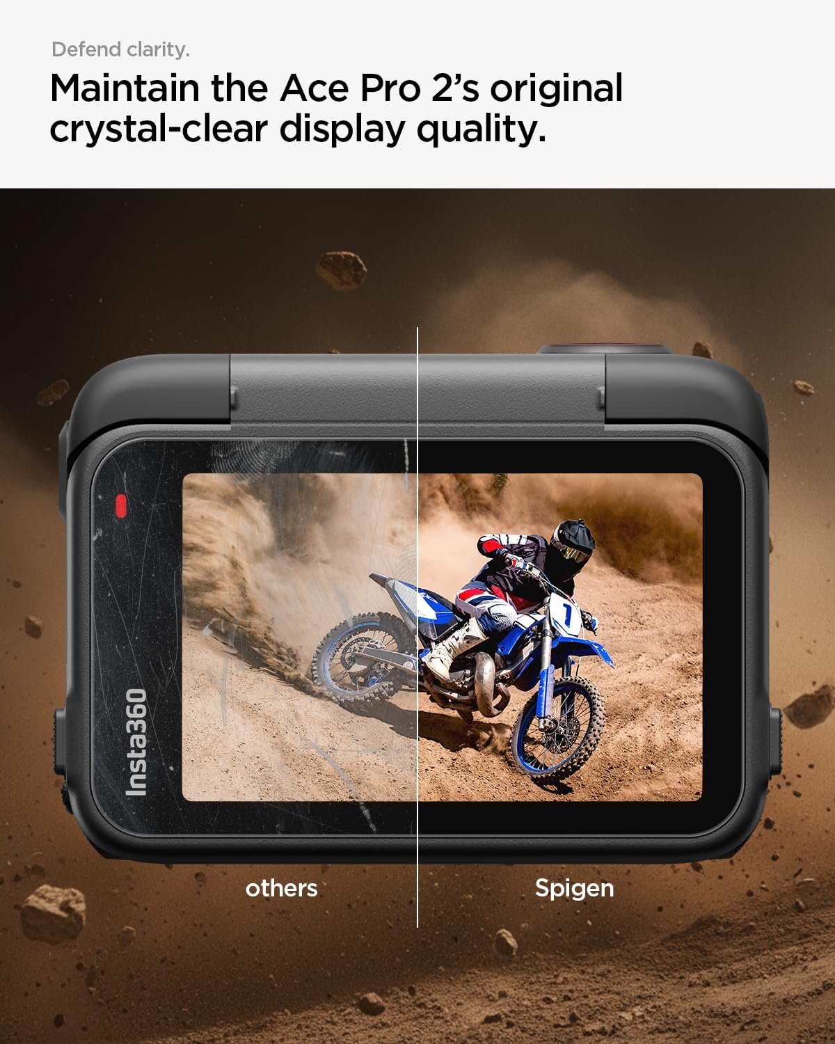 Detalle de Protection écran et objectif en verre trempé Spigen Glas.tR Slim pour Insta360 Ace Pro 2 (lot de 6 pièces)