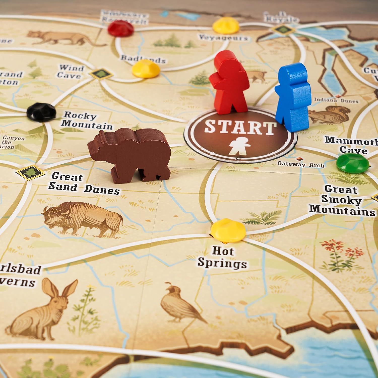 Detalle 2 de Underdog Games Trekking The National Parks board game ๐ฒ