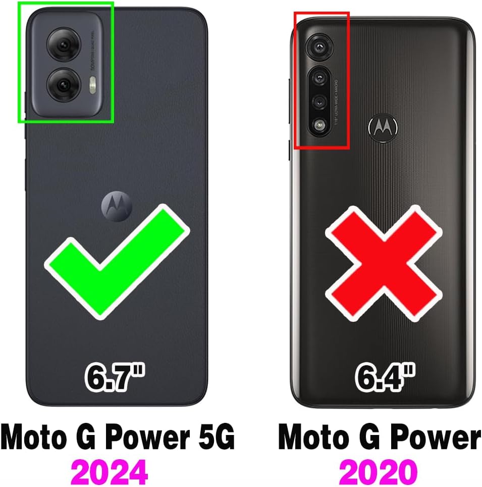 Thumbnail 1 de Asuwish Pink Hybrid Case for Motorola Moto G Power 5G (2024) with Camera Cover