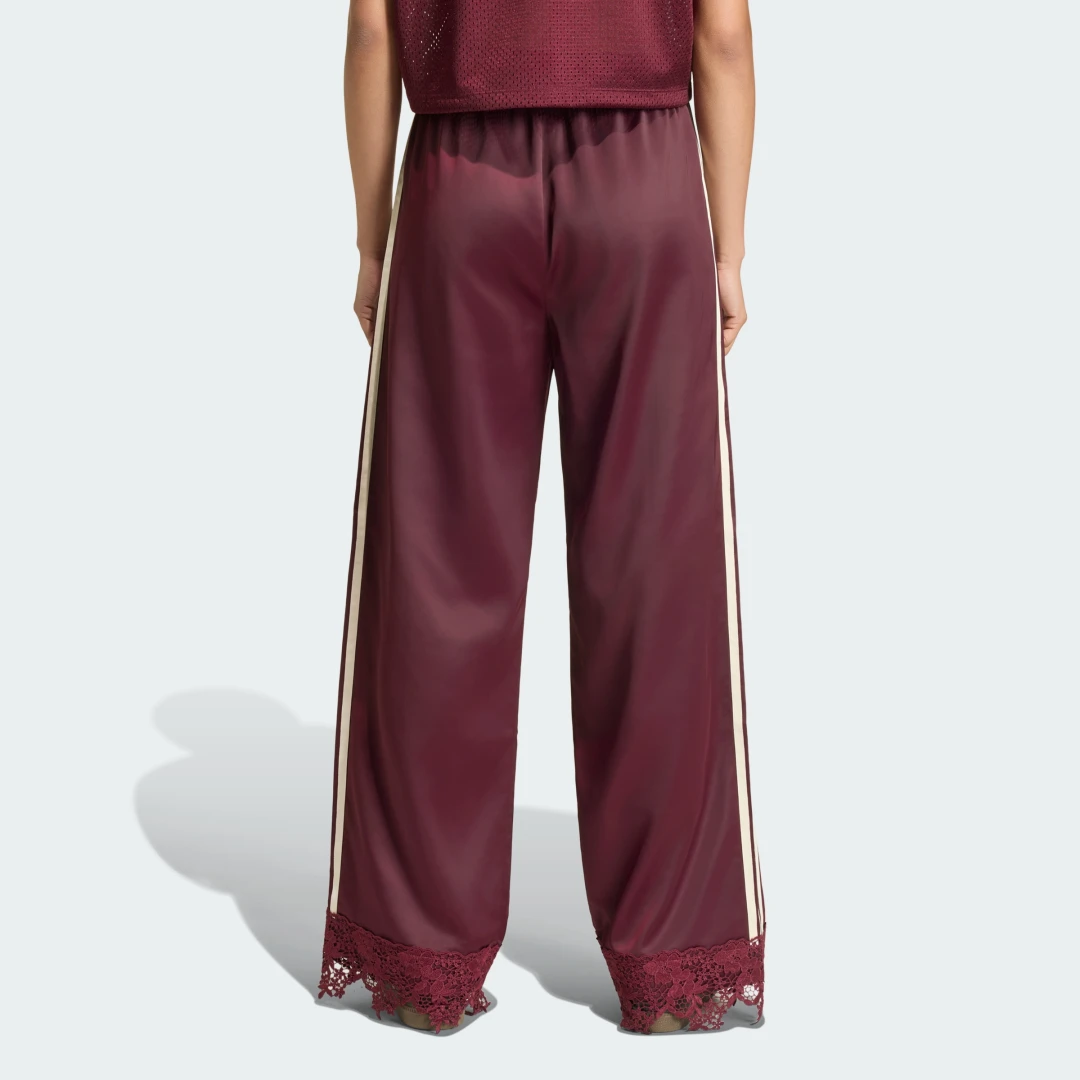 Thumbnail 1 de Pantalón con encaje de raso Adidas Originals Firebird en Burgundy