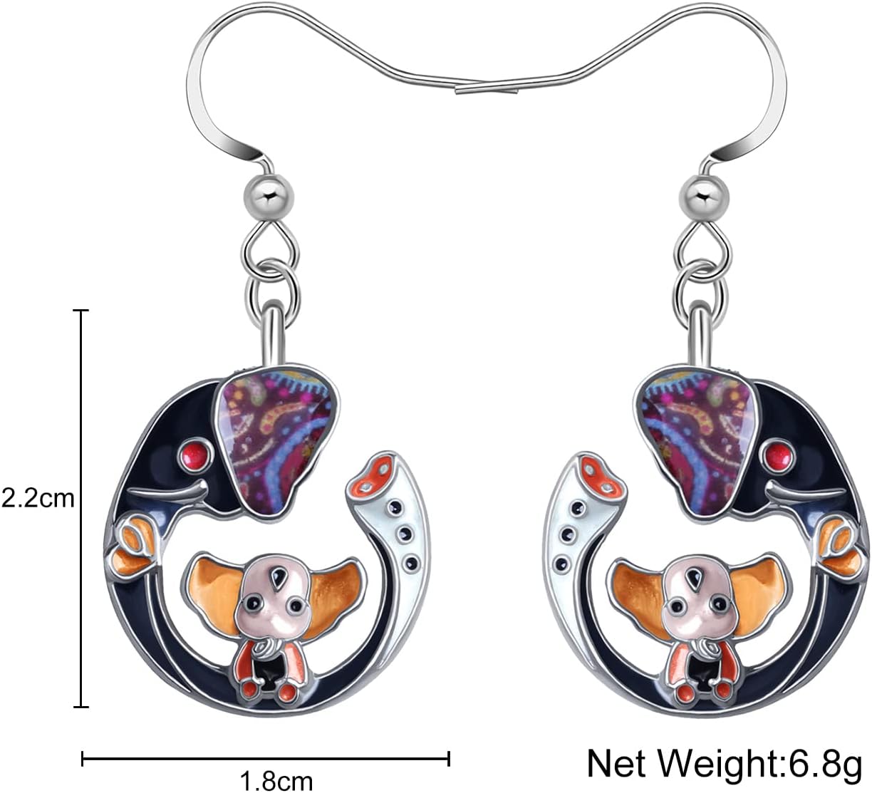 Thumbnail 5 de Enamel Alloy Jungle Elephant Earrings 21mm 🐘