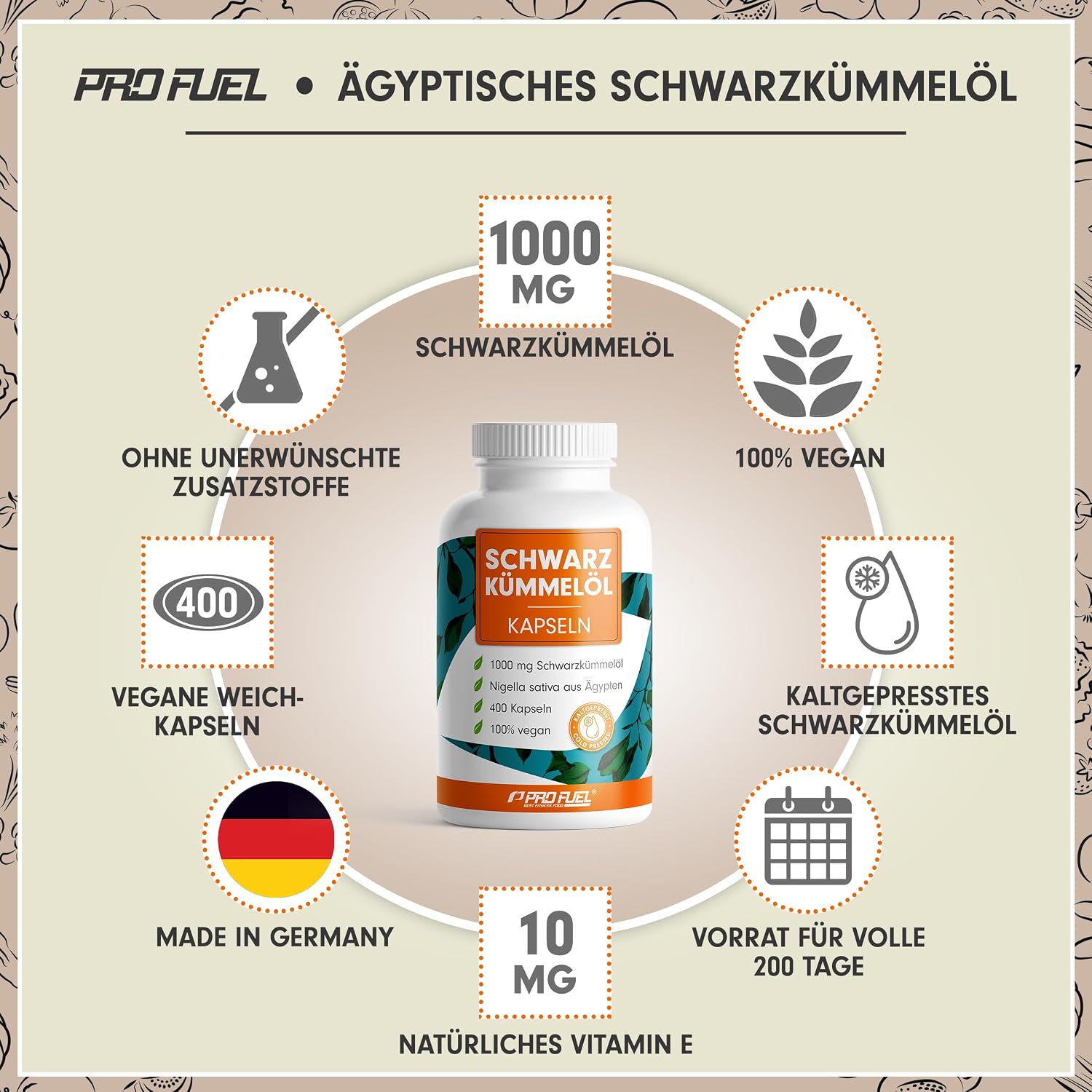 Detalle 2 de Schwarzkümmelöl Kapseln 400x 1000 mg
