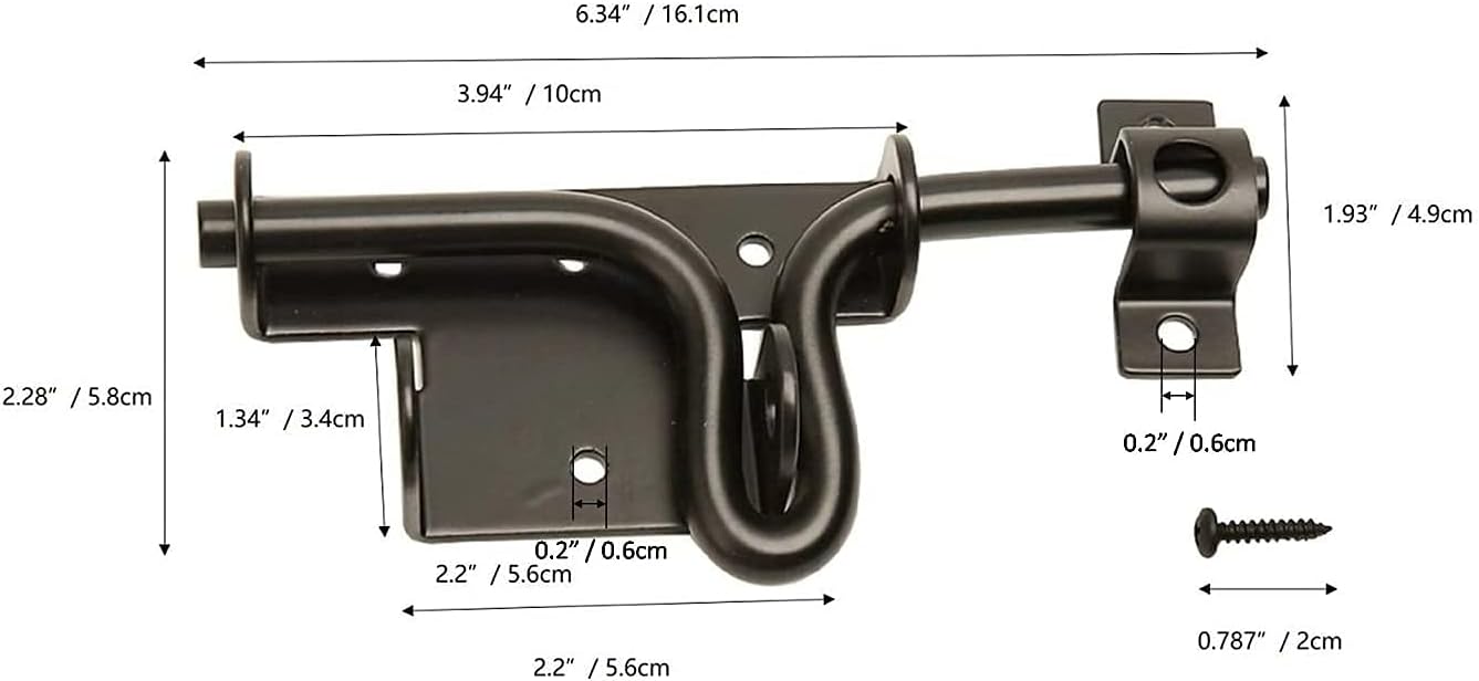 Detalle 2 de LAJIAOZ sliding bolt gate latch 4-piece set