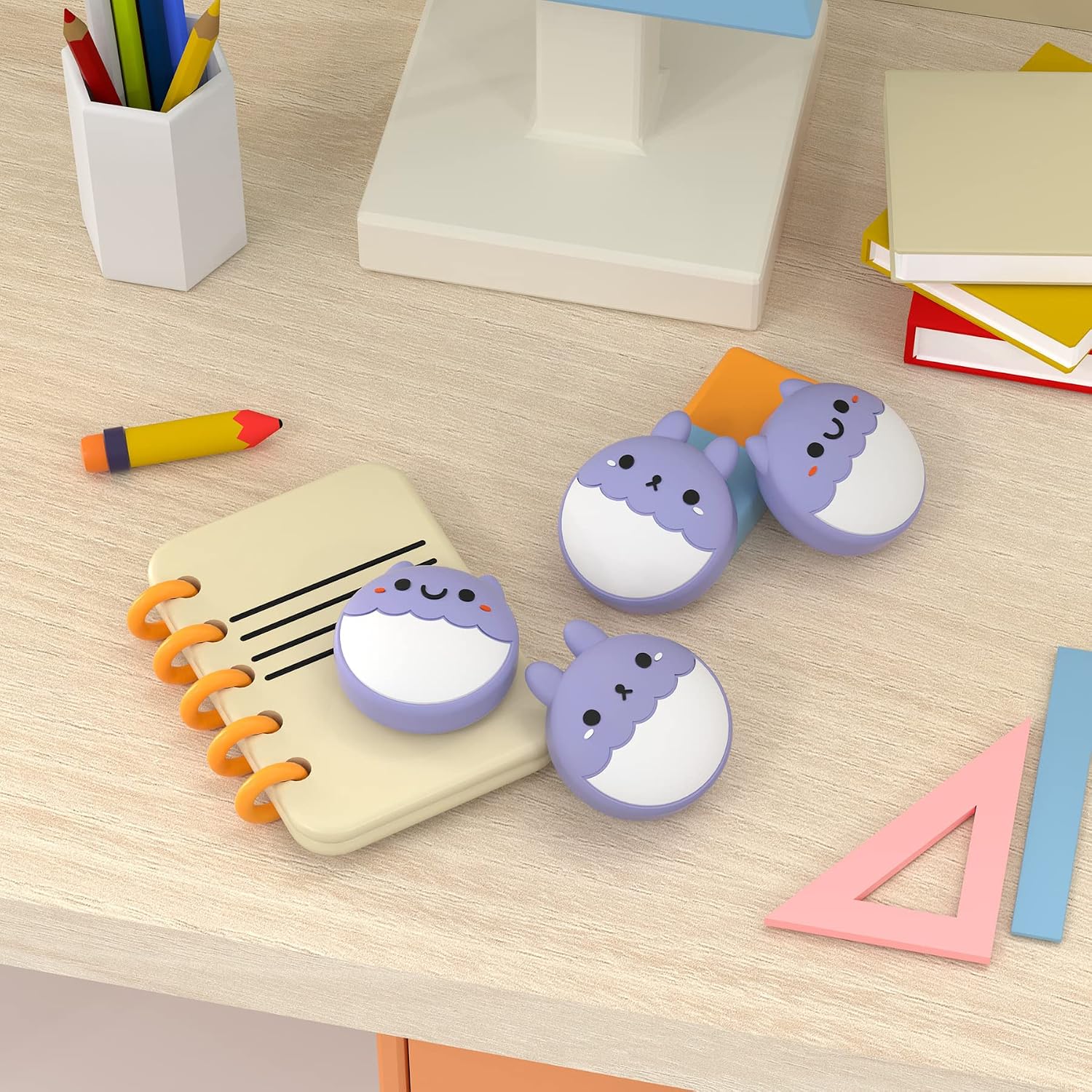 Detalle 2 de eXtremeRate PlayVital cute thumb grip caps for Nintendo Switch Joy-Con (Rabbit & Squirrel, light violet)