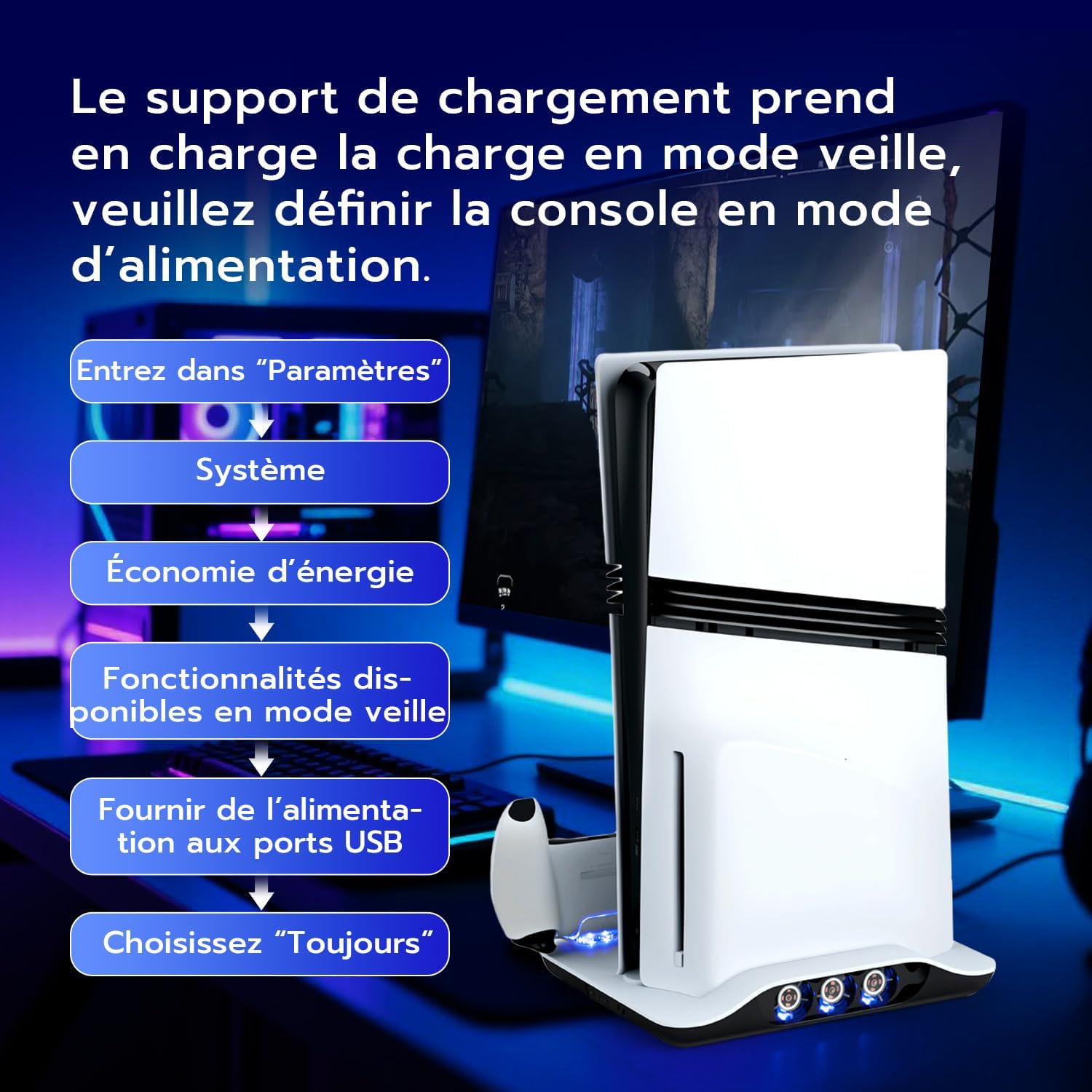 Detalle de Wigearss PS5 Ventilateur 3 vitesses