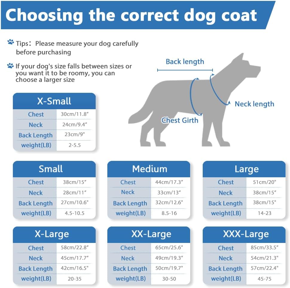 Detalle de SAWMONG Dog Hoodie Blue M Winter Coat with Fleece Lining, Hood and Leash Hole
