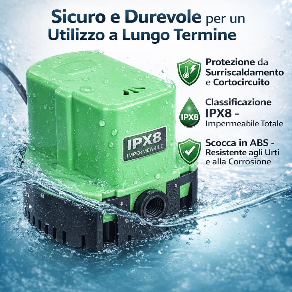 Detalle 2 de Pompa per copertura piscina automatica 1200 GPH per yacht e vasche idromassaggio