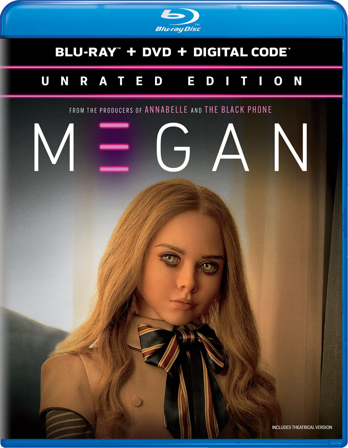Detalle de M3GAN Unrated Edition Blu-ray + DVD + Digital, Sci-Fi Horror Thriller