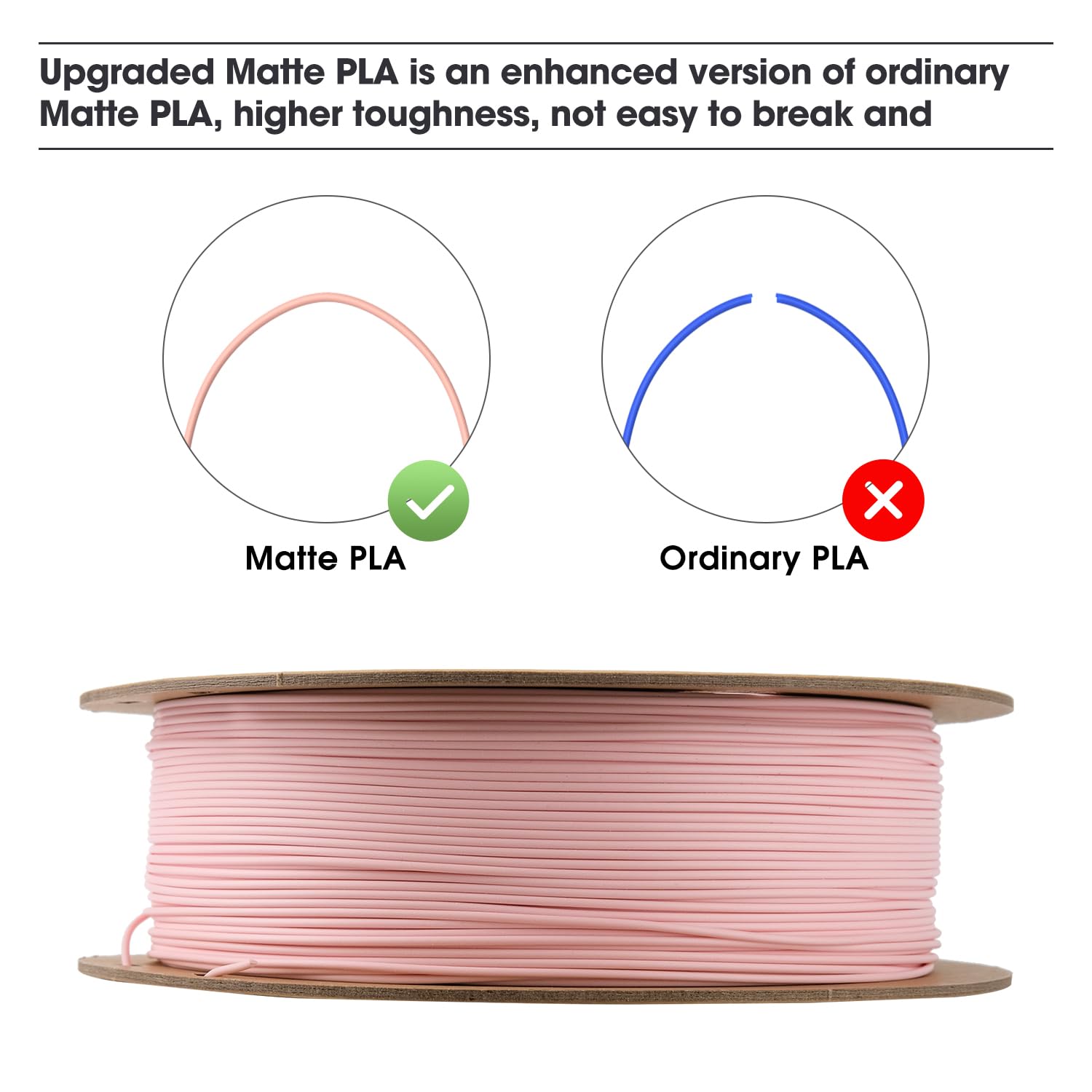 Thumbnail 2 de eSUN Aufgerüstet Matte PLA Filament 1.75mm – Matte Pfirsich Rosa, 1 kg