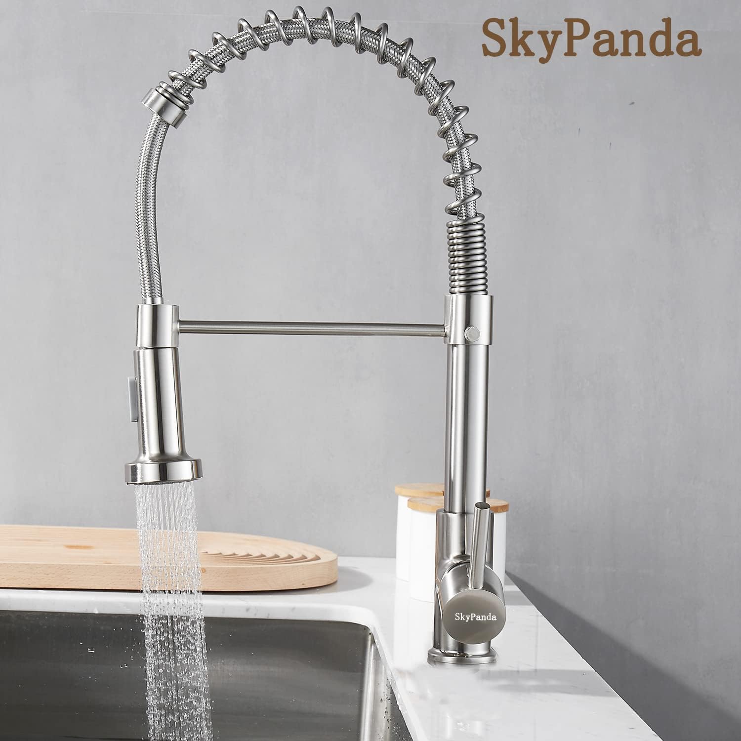 Detalle de SkyPanda Rubinetto da cucina girevole 360° con doccetta 🚰
