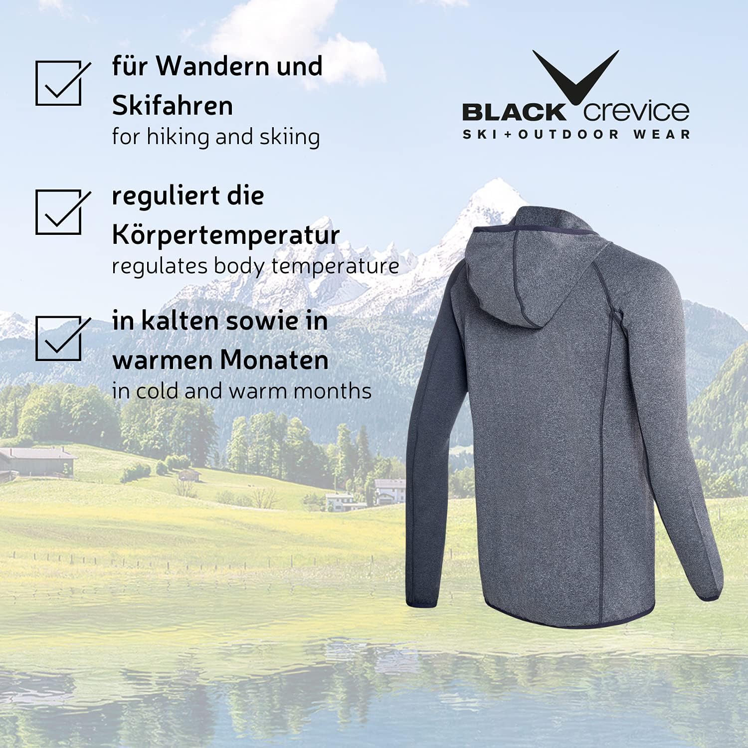 Thumbnail 6 de Black Crevice Veste en polaire pour homme – Midlayer légère et respirante