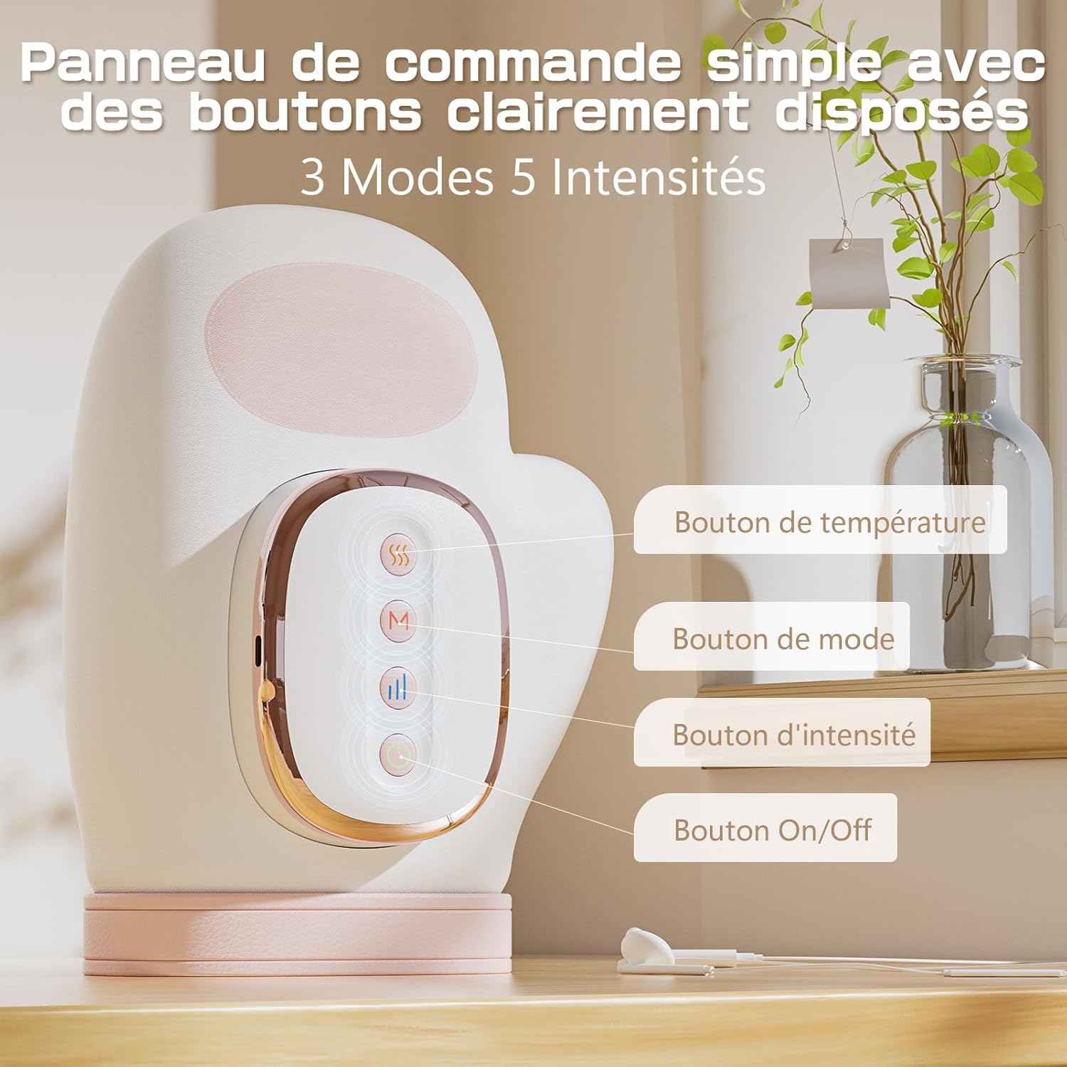 Thumbnail 6 de Masseur Électrique pour les Mains Prisag — Chauffage et Pression Airbag pour soulager poignet (Rose), 3 Modes, 5 Intensités