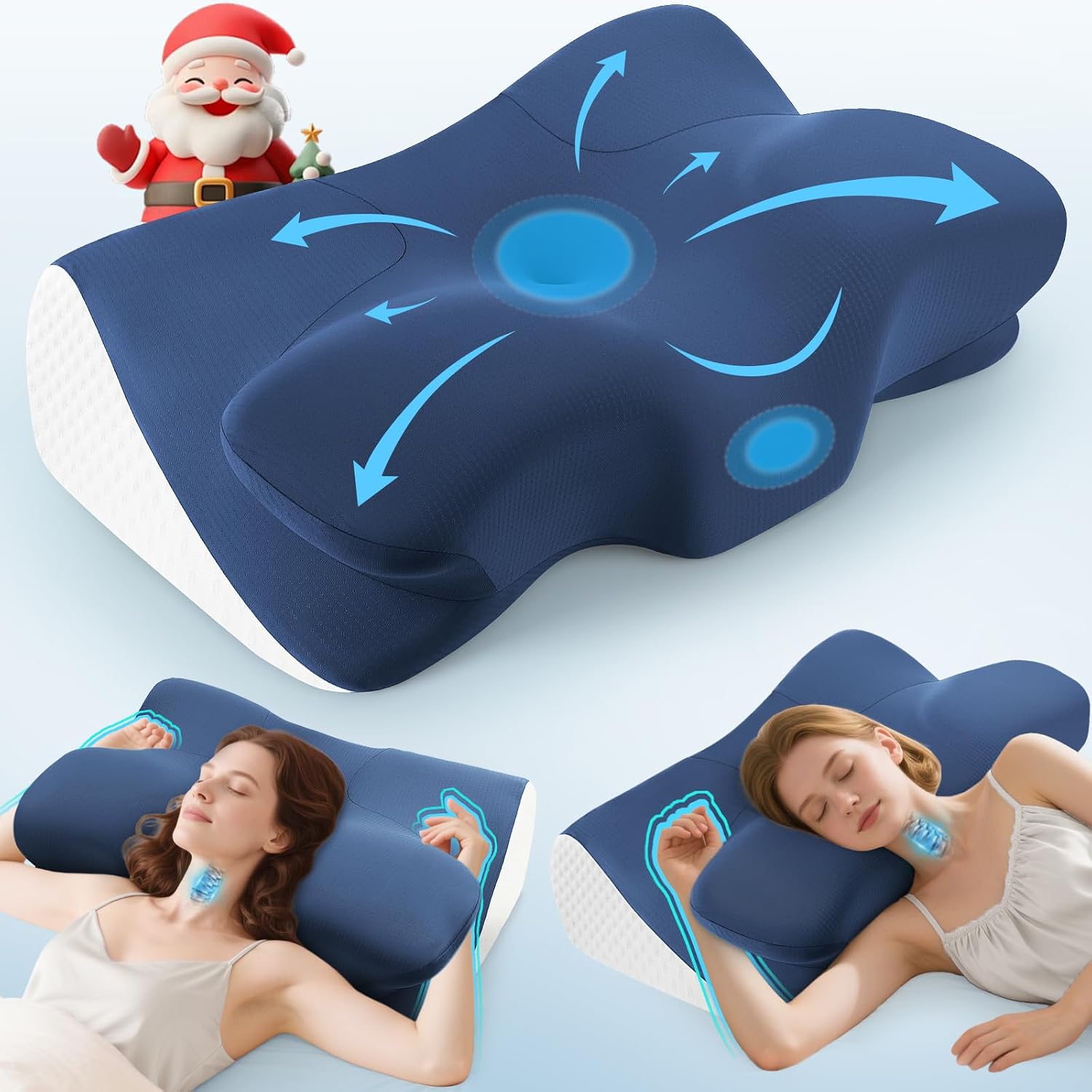 Detalle de Orthopaedic Cervical Memory Foam Pillow for Neck Pain Relief 💤