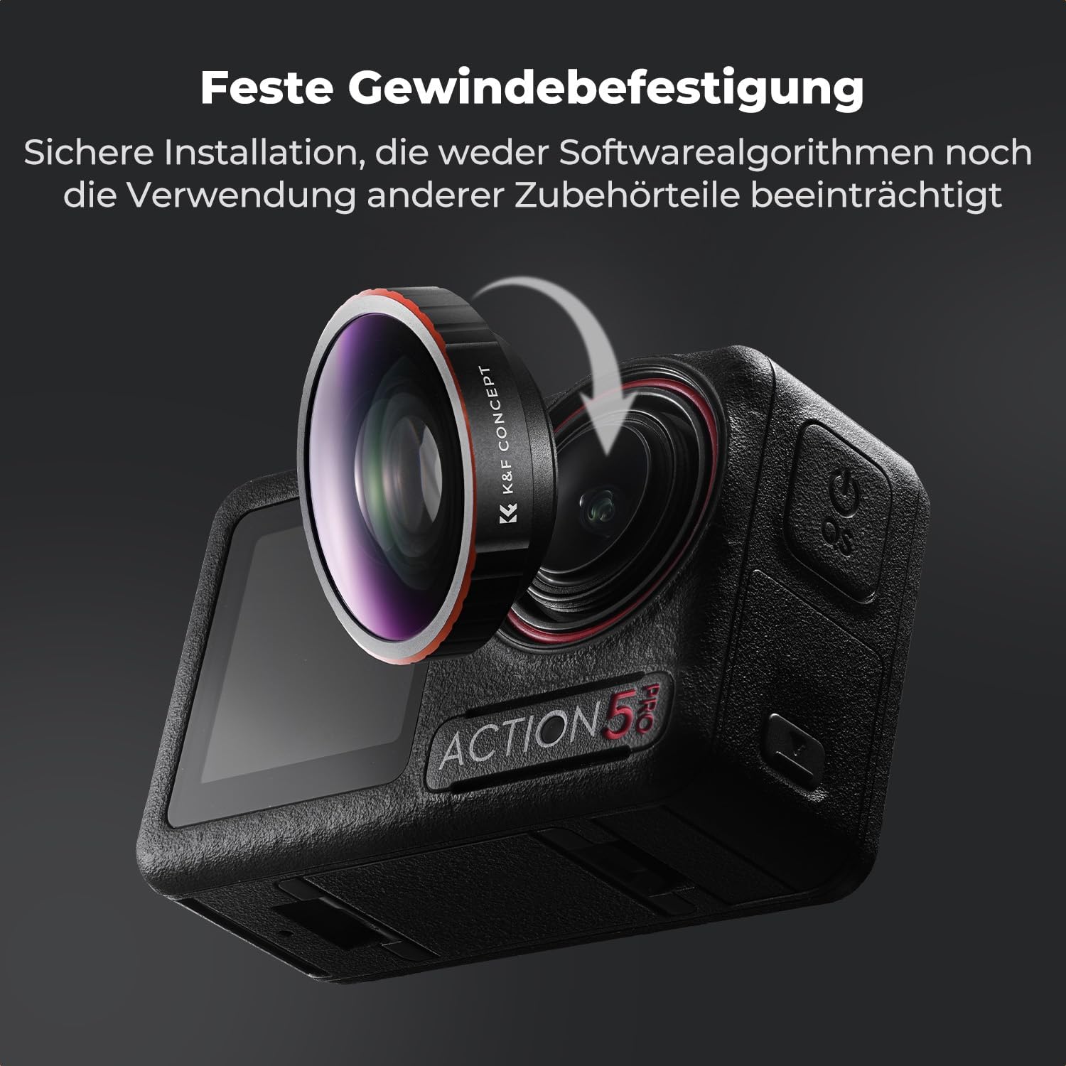 Thumbnail 5 de K&F CONCEPT Weitwinkelfilter für DJI Osmo Action
