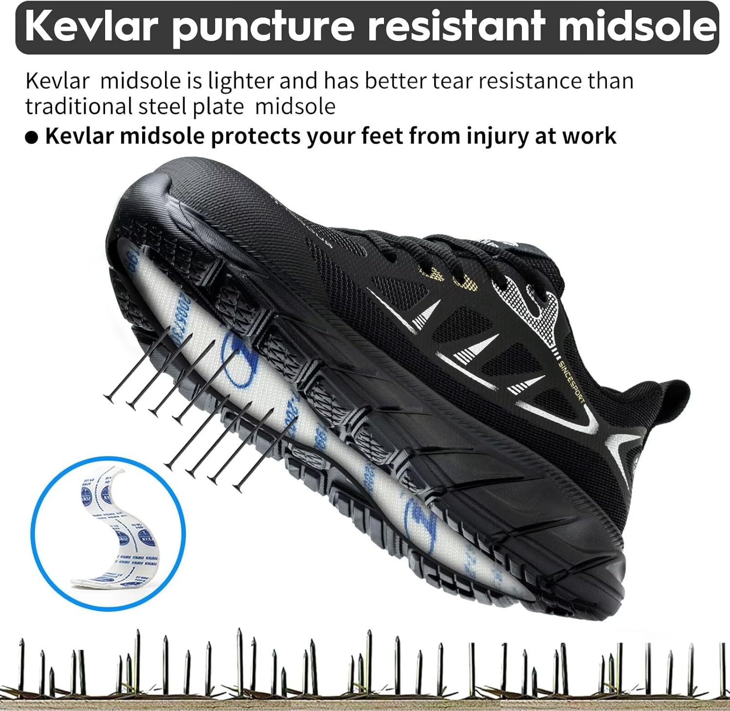 Thumbnail 3 de Scarpe antinfortunistiche leggere con punta in acciaio, suola antiscivolo e rete traspirante
