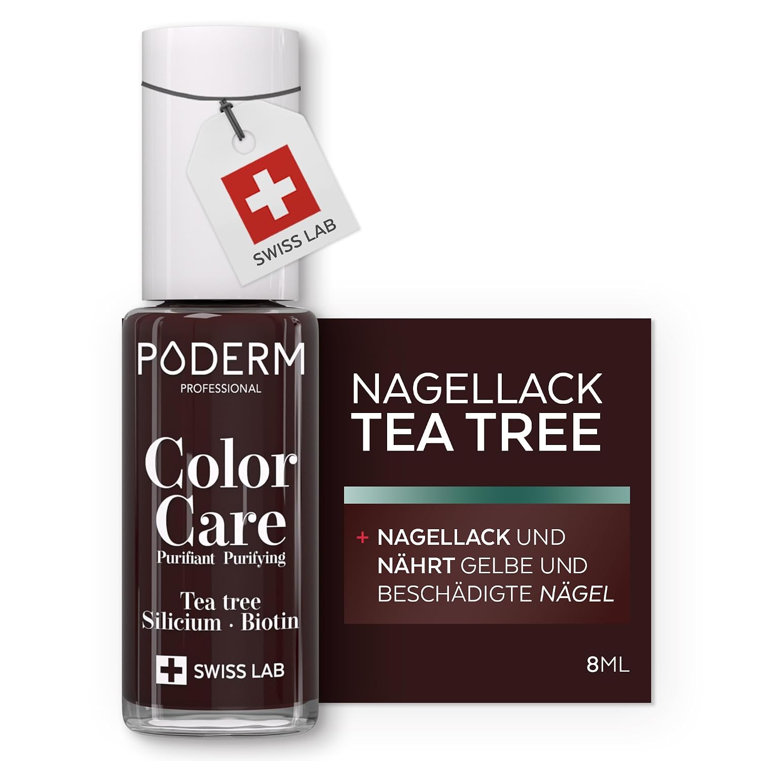 Detalle de PODERM TEA TREE Nagellack 2 in 1 85% natürlich