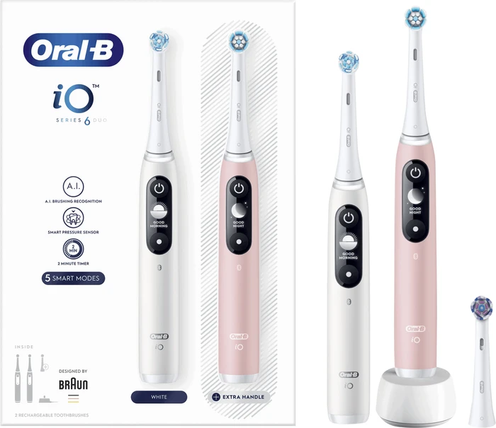 Thumbnail 10 de Oral‑B iO Series 6N Doppelpack Weiß + Rosa